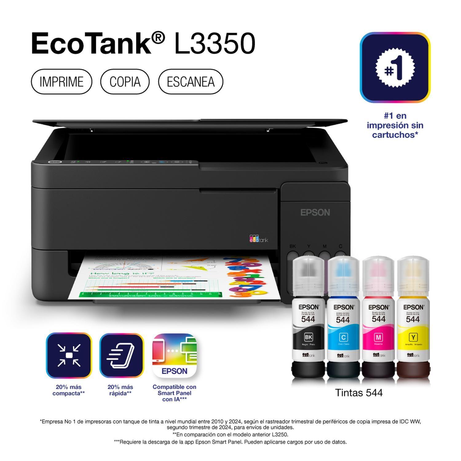 Impresora Epson Ecotank Wifi L3350 Negro-1
