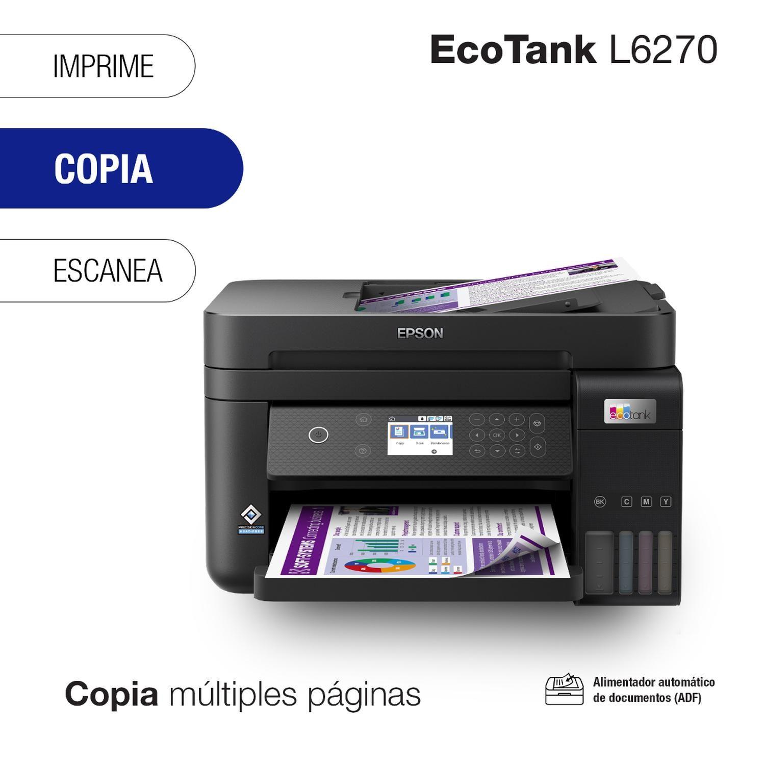 Impresora EPSON Multifuncional 3 en 1 EcoTank L6270 Wi-Fi-7