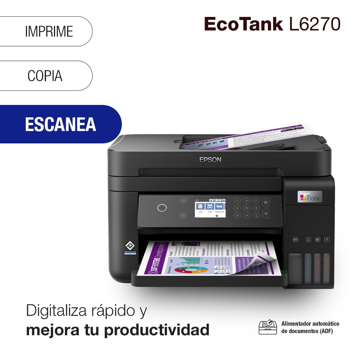 Impresora EPSON Multifuncional 3 en 1 EcoTank L6270 Wi-Fi-8