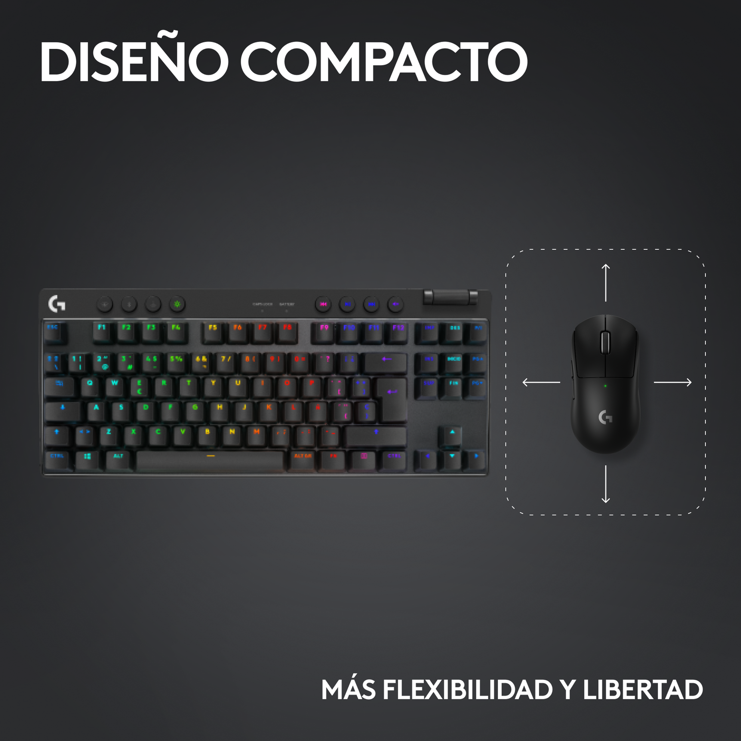 Teclado Gamer Inalambrico Logitech G PRO X TKL Lightspeed Negro Ingles-6