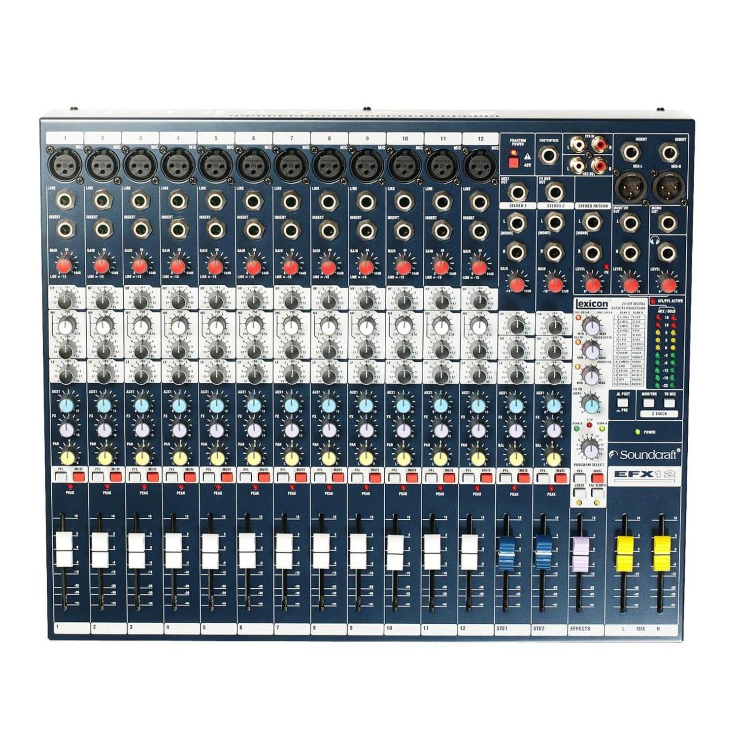 Consola análoga 12 canales con efectos Soundcraft EFX12-2