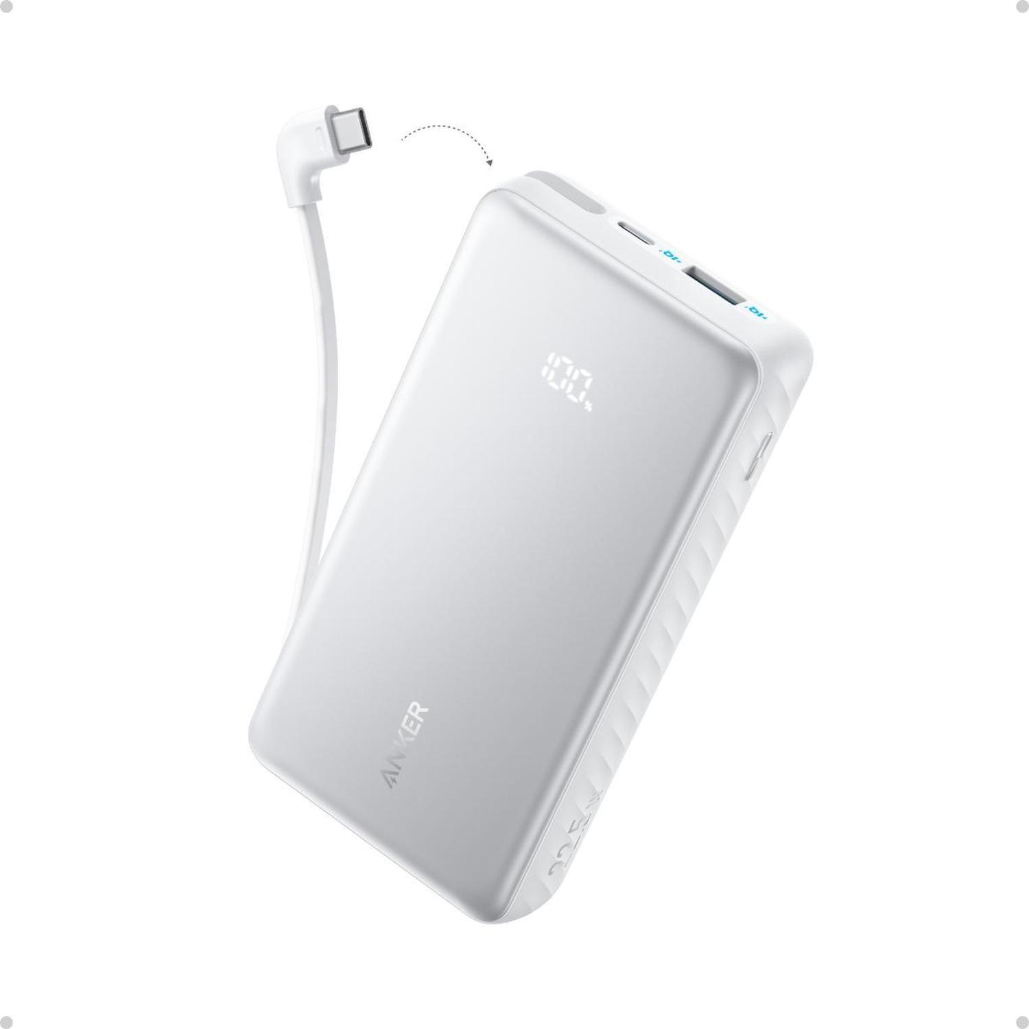 Powerbank Batería Externa Anker 20.000 mAh 22,5W Cable USB-C Integrado Blanco-0