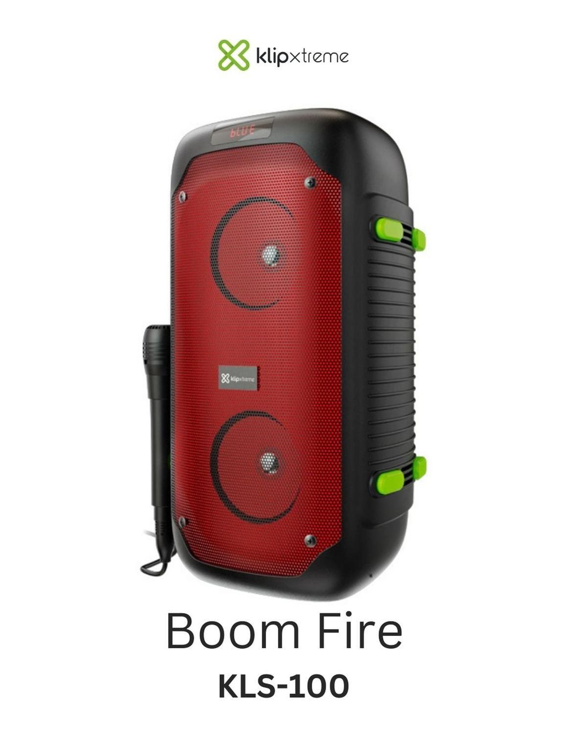 Parlante Karaoke Klip Xtreme BoomFire 1.200W con Micrófono KLS-100-0