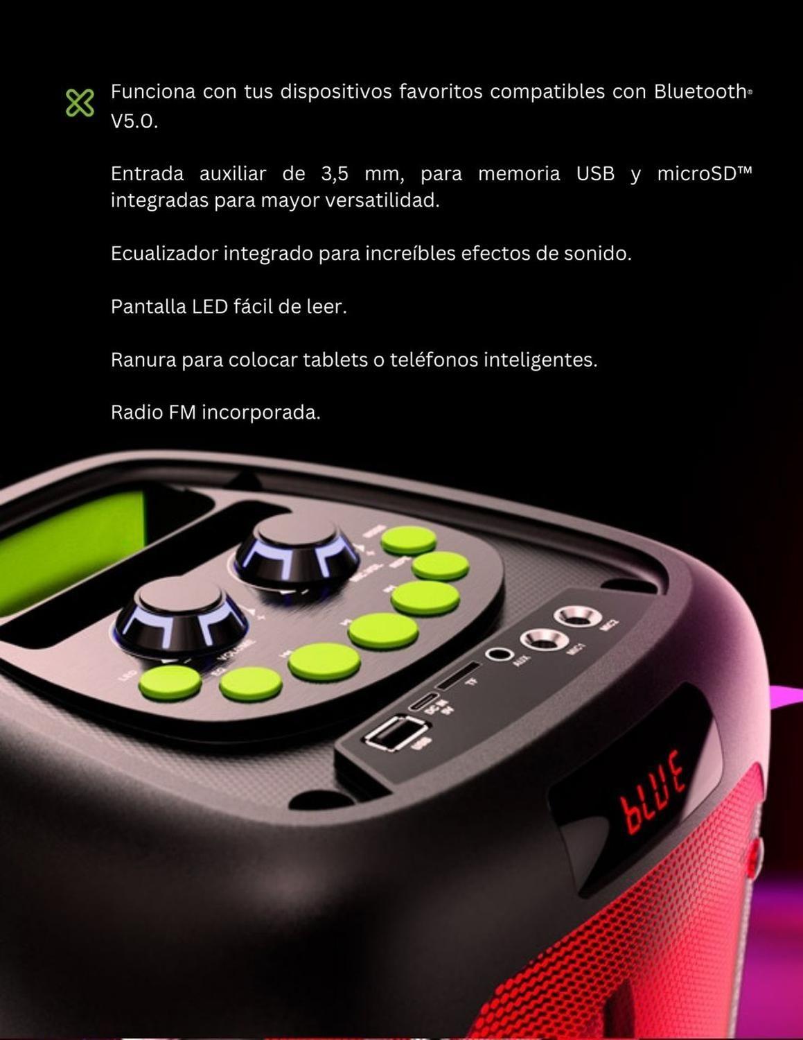 Parlante Karaoke Klip Xtreme BoomFire 1.200W con Micrófono KLS-100-3