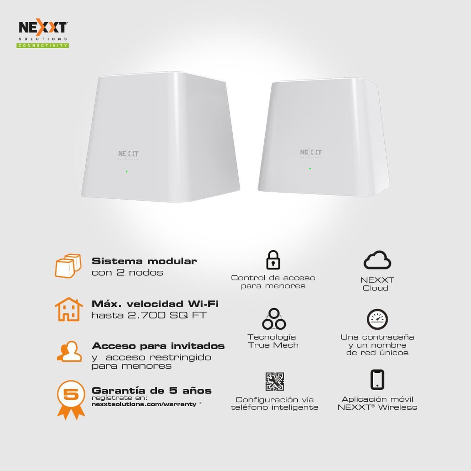 Vektor 2400-AC Mesh Chile 1200Mbps 2 Nodos Nexxt NCM-2400-C-3