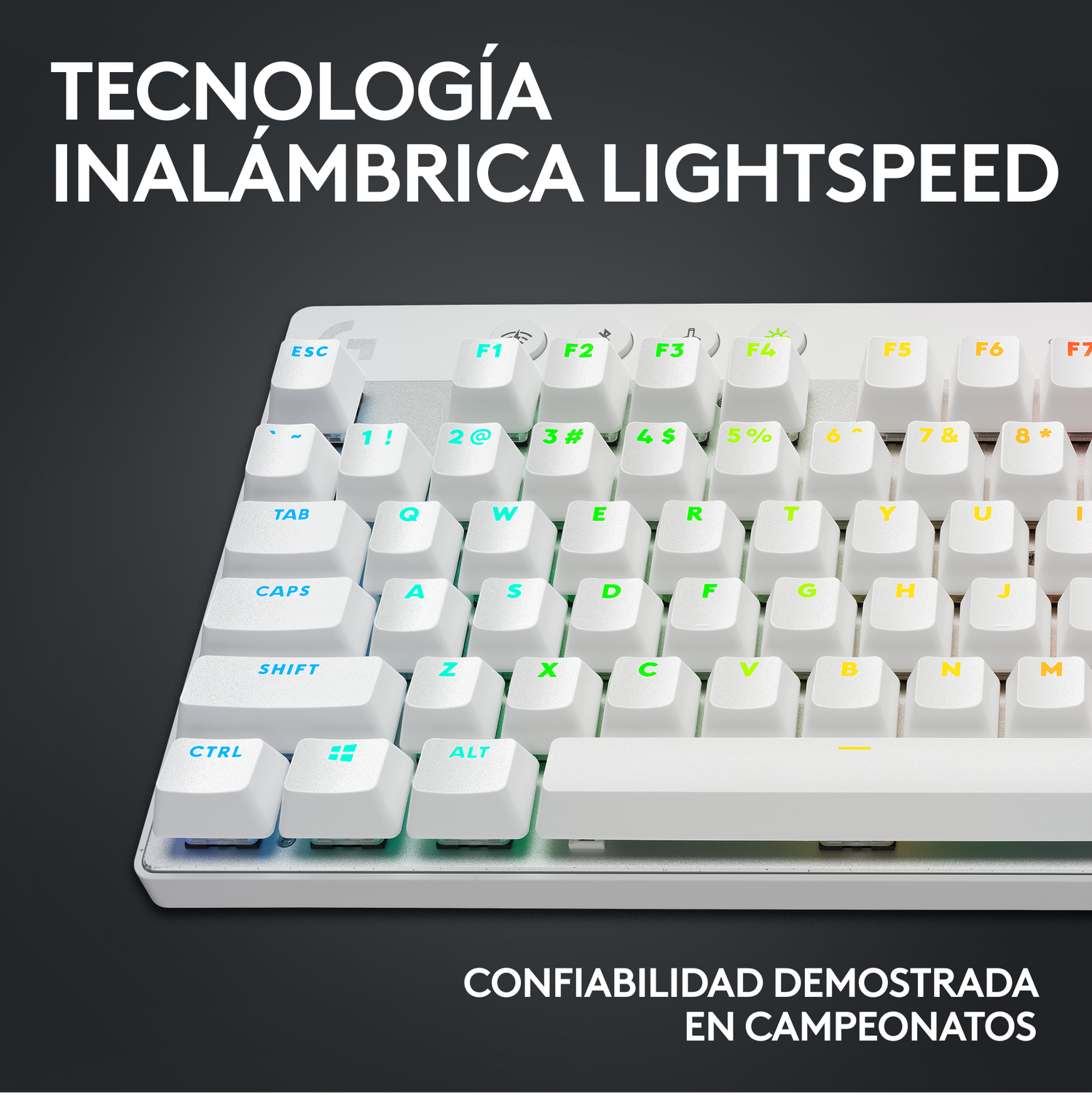 Teclado Gamer Inalambrico Logitech G PRO X TKL Lightspeed Blanco Ingles-2