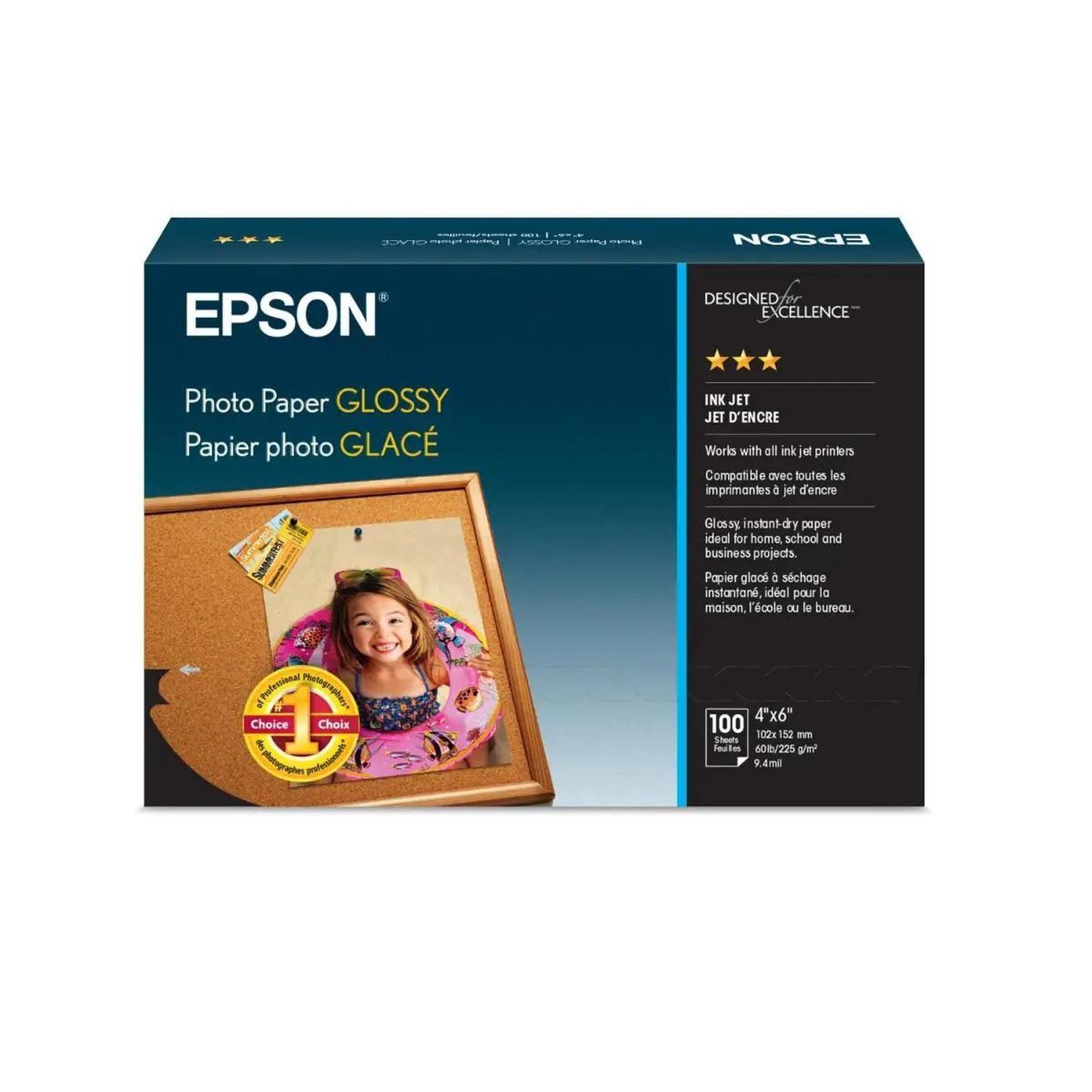 Papel Fotográfico Epson Glossy 4'' x 6'' 100 Hojas-1