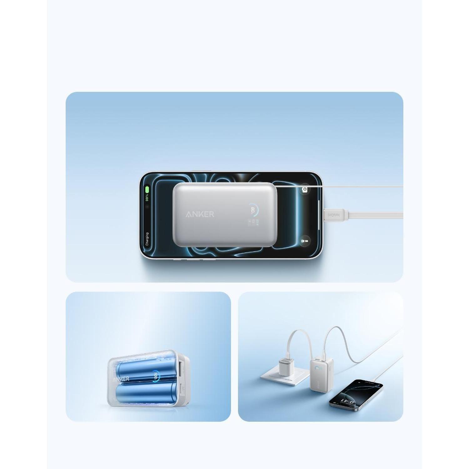 Powerbank Nano Batería Externa Anker 10.000 mAh Carga Ultra Rápida 30W Cable USB-C Blanco-3