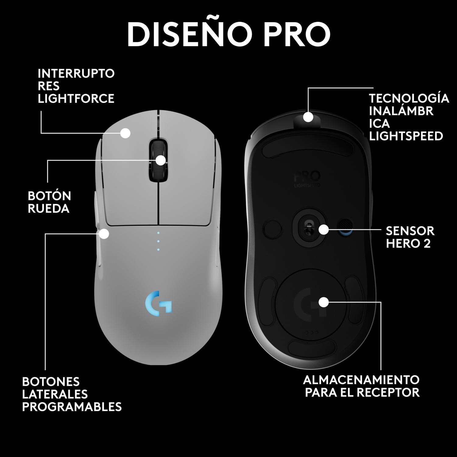 Mouse Gamer Inalambrico Logitech G PRO 2 Blanco-8