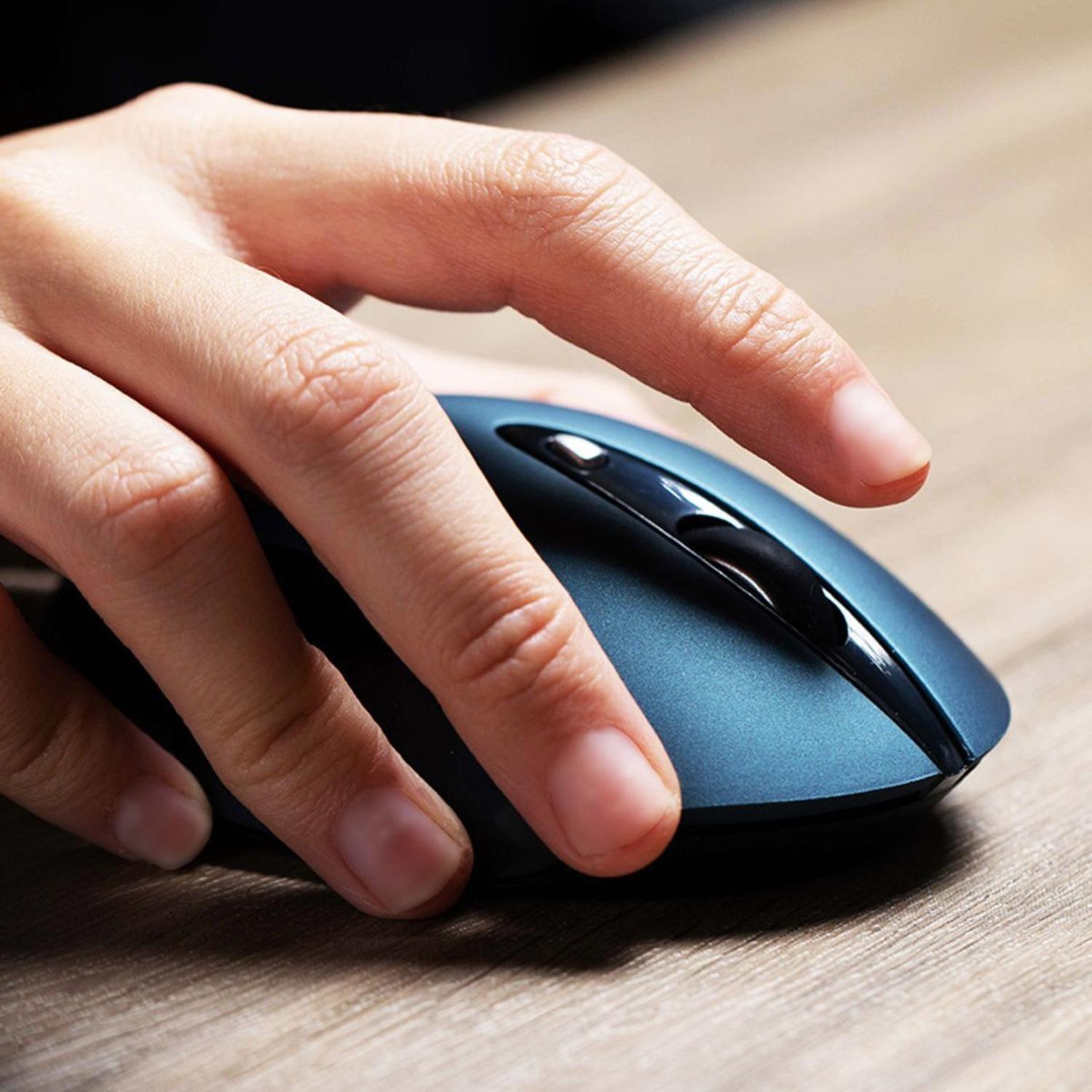 Mouse Inalámbrico Silence Click KlipXtreme KMW-400BL Azul-4