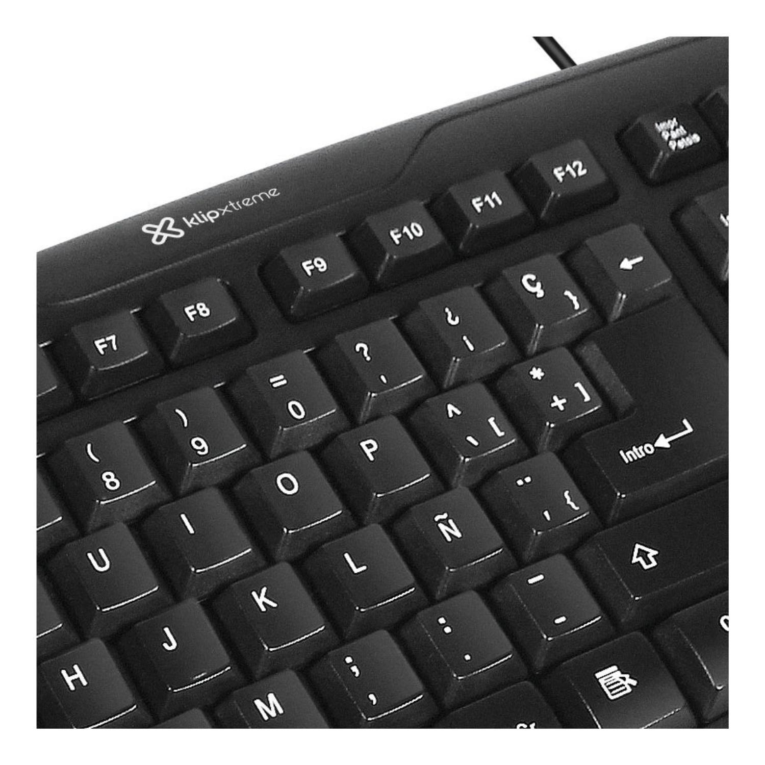 Teclado USB Español c/Pad Numerico KlipXtreme KKS-050S Negro-1
