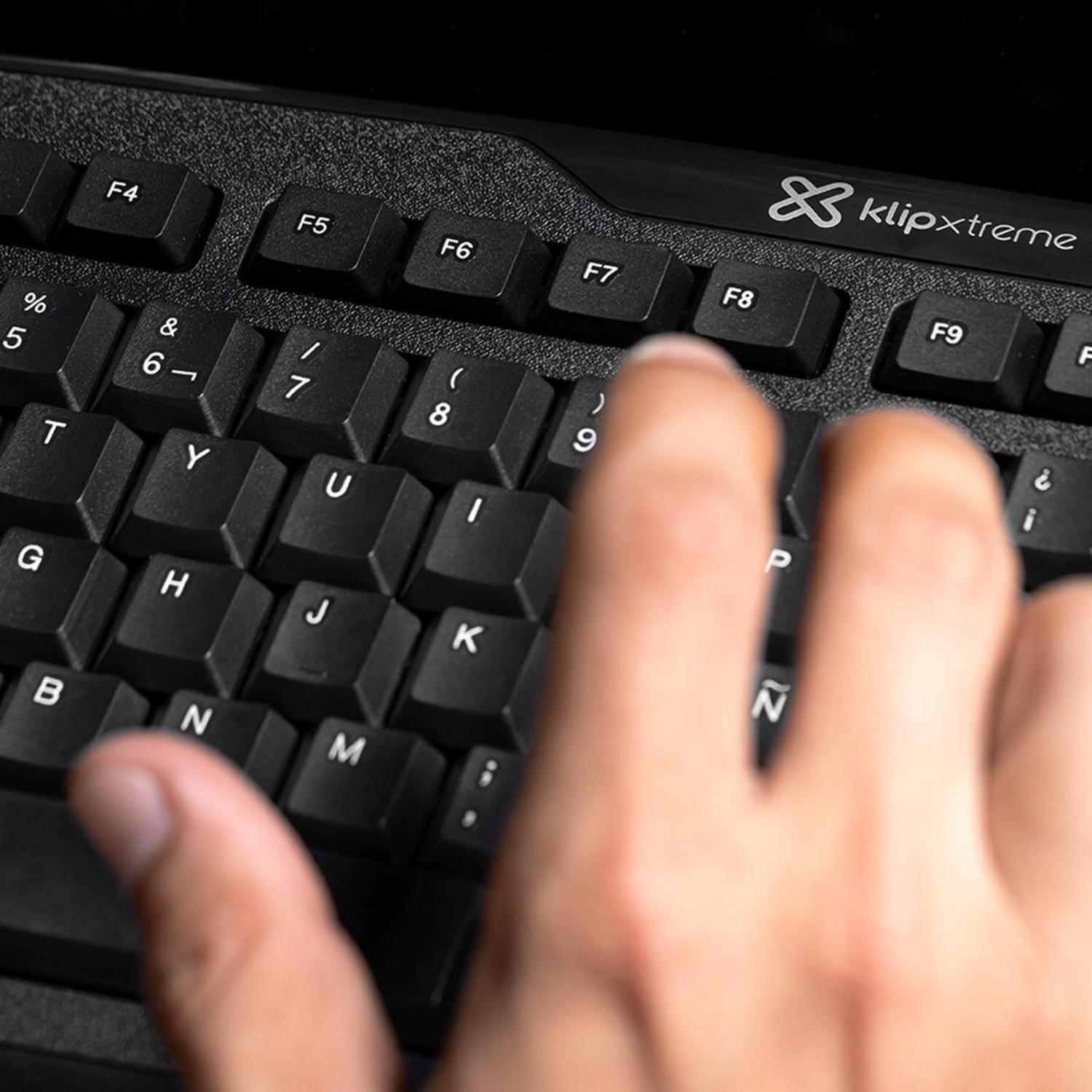 Teclado USB Español c/Pad Numerico KlipXtreme KKS-050S Negro-6