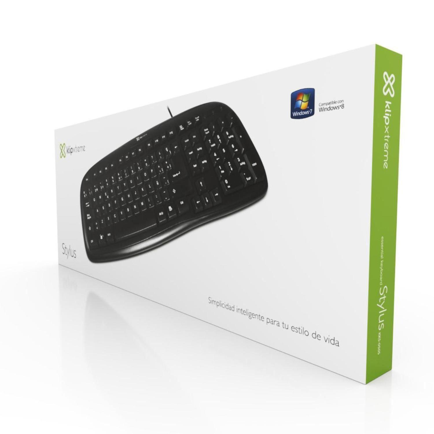 Teclado USB Español c/Pad Numerico KlipXtreme KKS-050S Negro-8