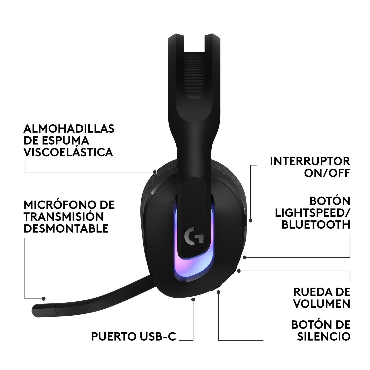 Audifono Gamer Inalambrico Logitech G522 Lightspeed Negro-8