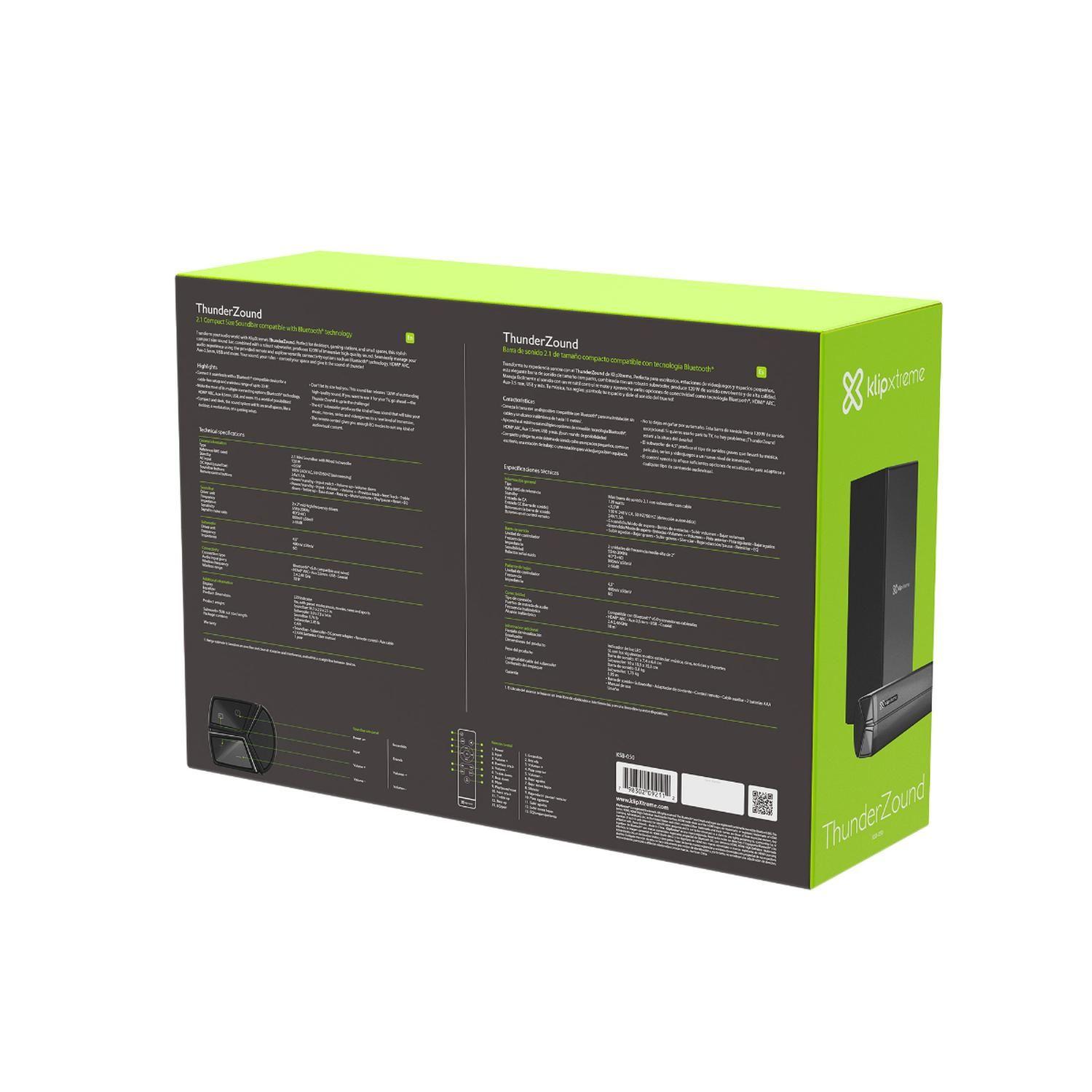 Barra de sonido 2.1 KSB-050 Klip Xtreme 120 Watts Bluetooth HDMI-8