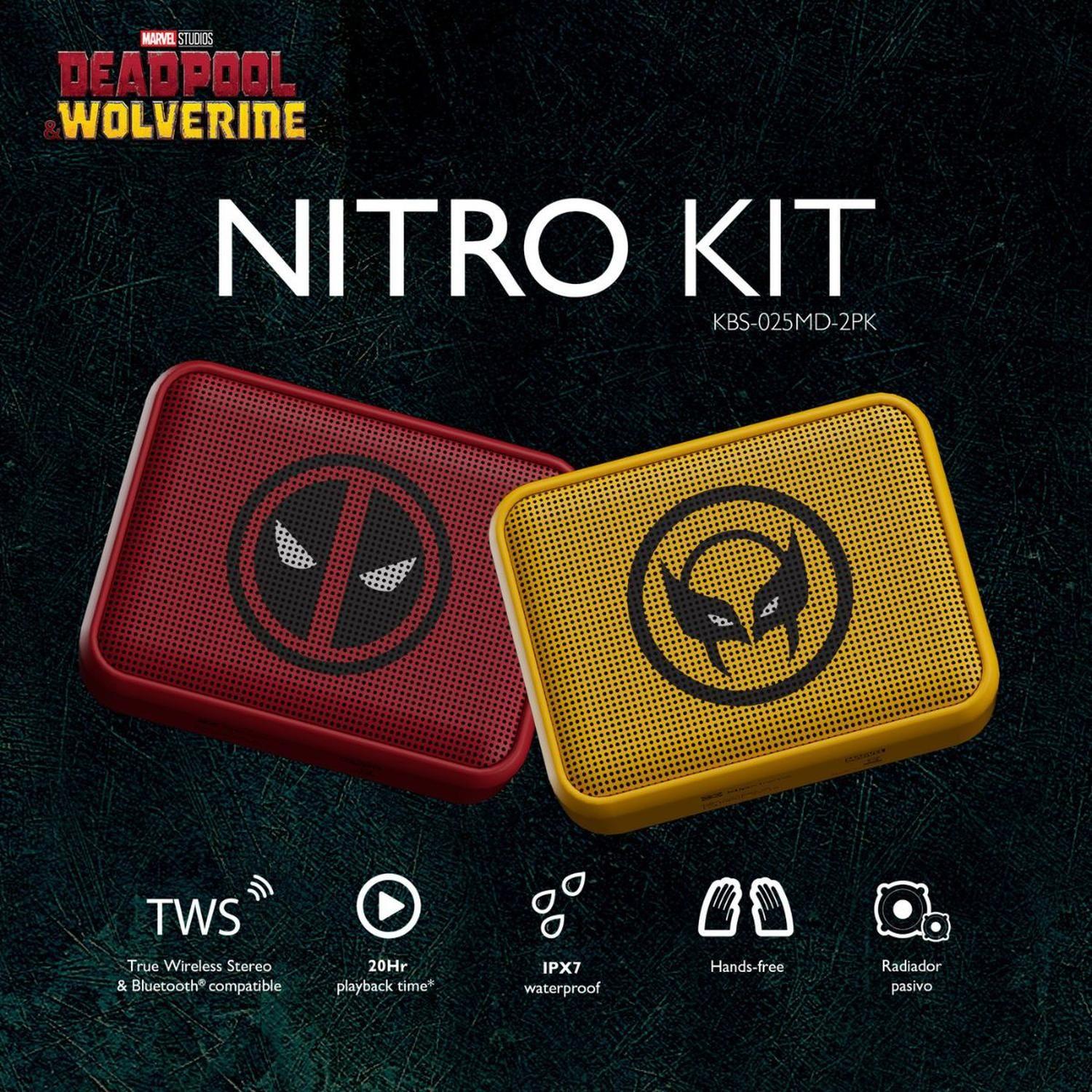 Pack 2x Parlante Bluetooth Portátil Klip Xtreme Nitro Wolverine y Deadpool KBS-025MD-2PK-4