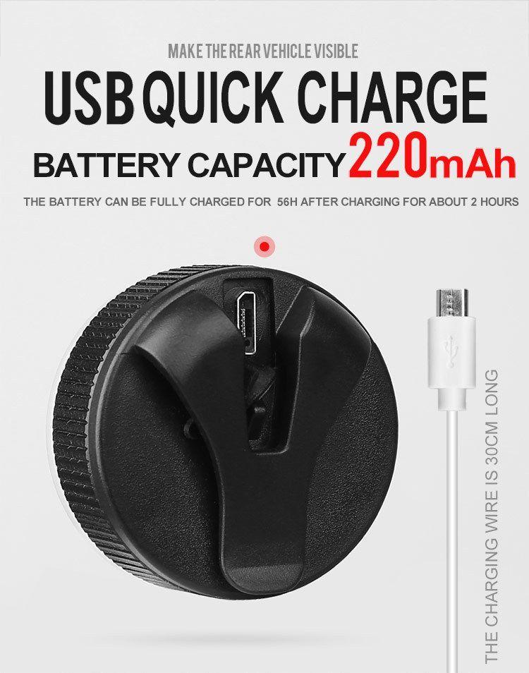 Luz trasera recargable Negro-2