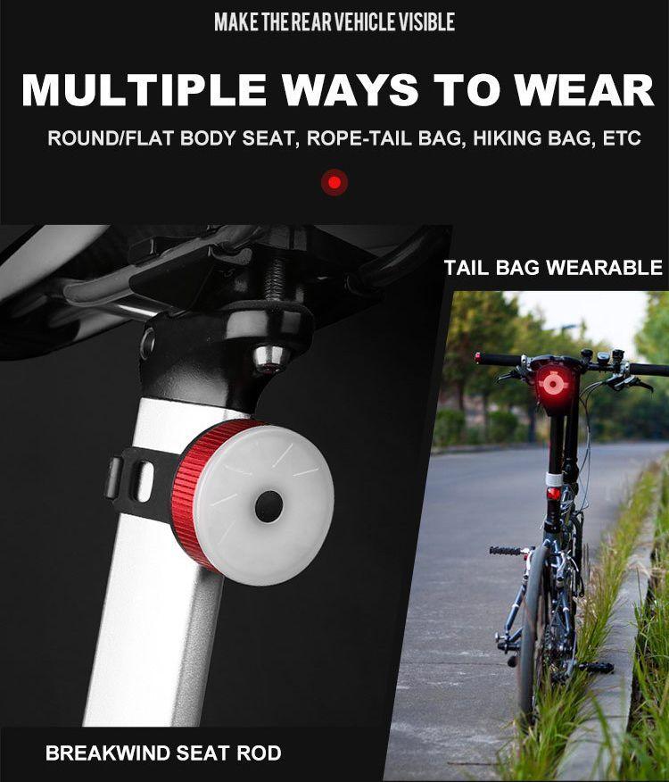 Luz trasera recargable Negro-4