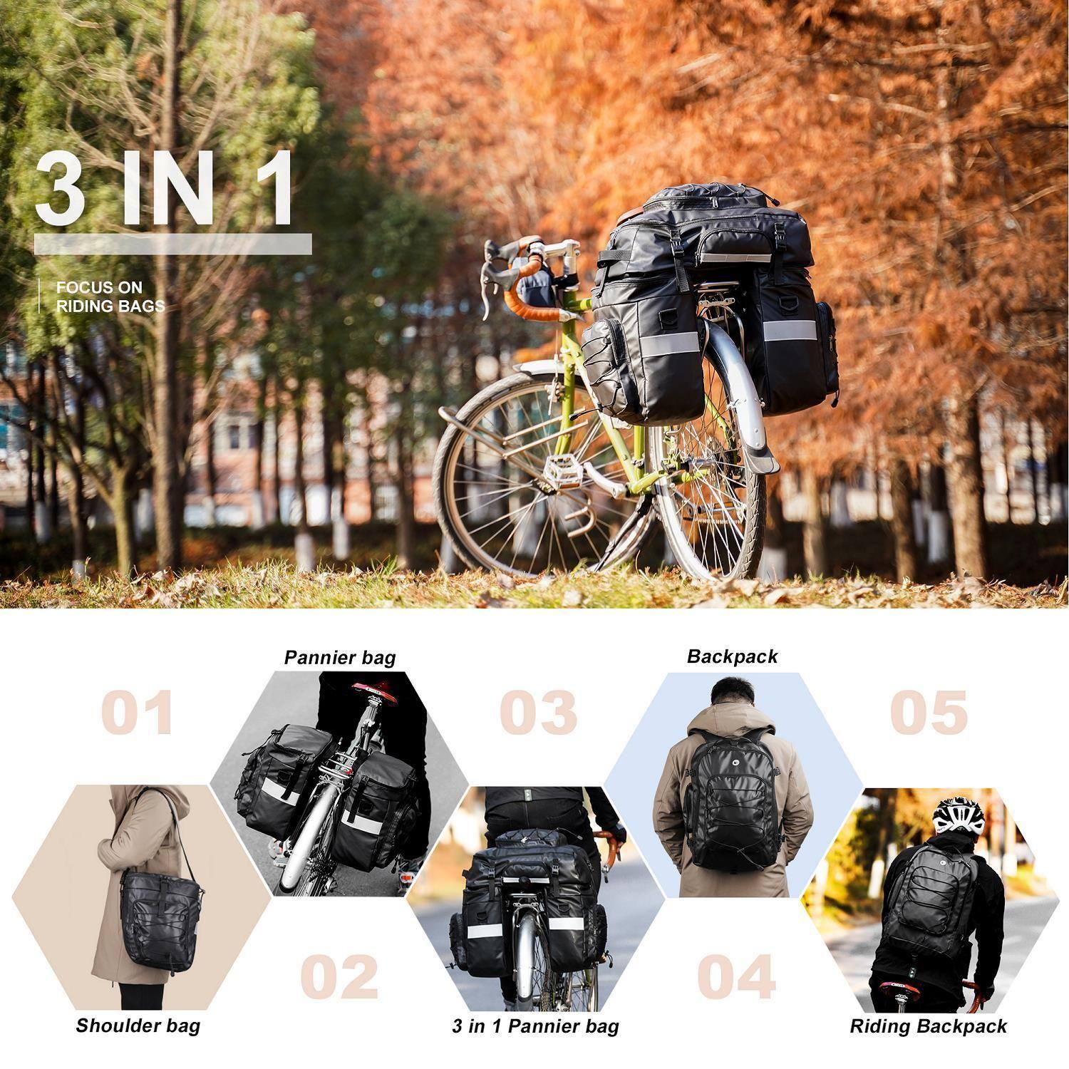 Set Alforjas 3 en 1 65L Negro-7