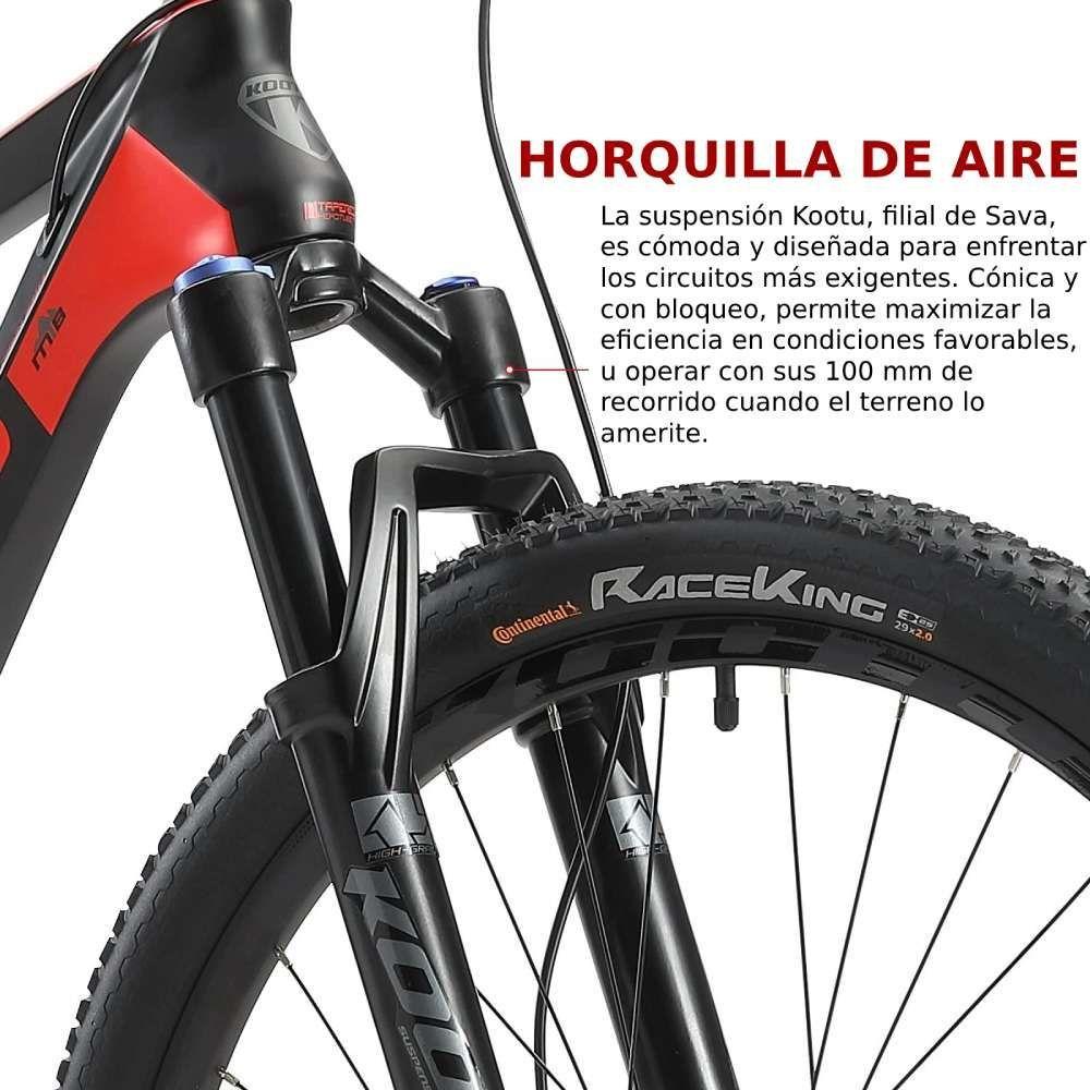 Bicicleta MTB Sava Deck 5.0 Carbono Glossy Red L-1