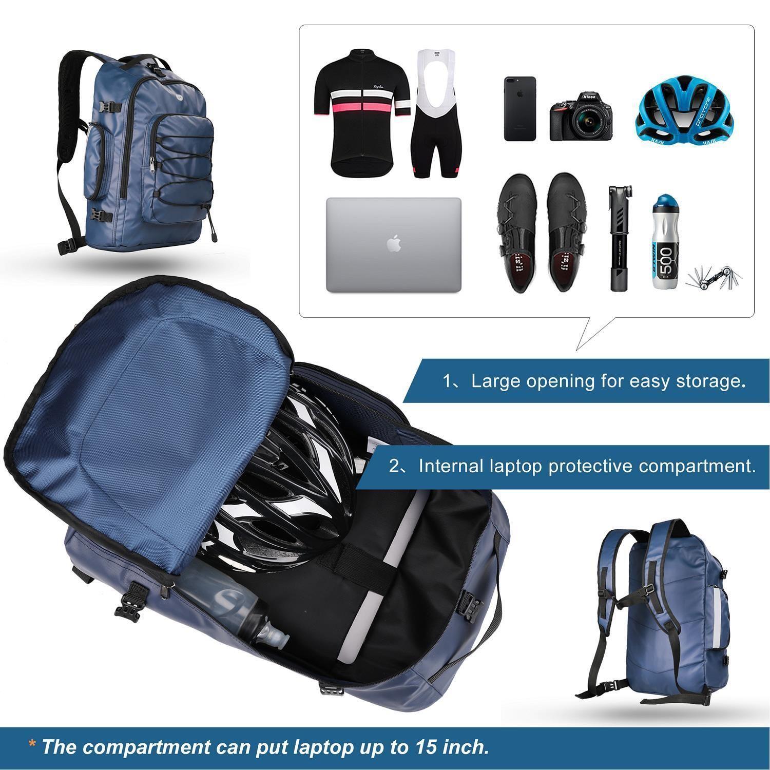 Set Alforjas 3 en 1 65L Azul-3