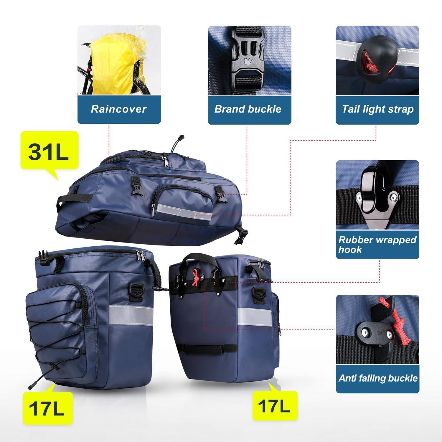 Set Alforjas 3 en 1 65L Azul-4