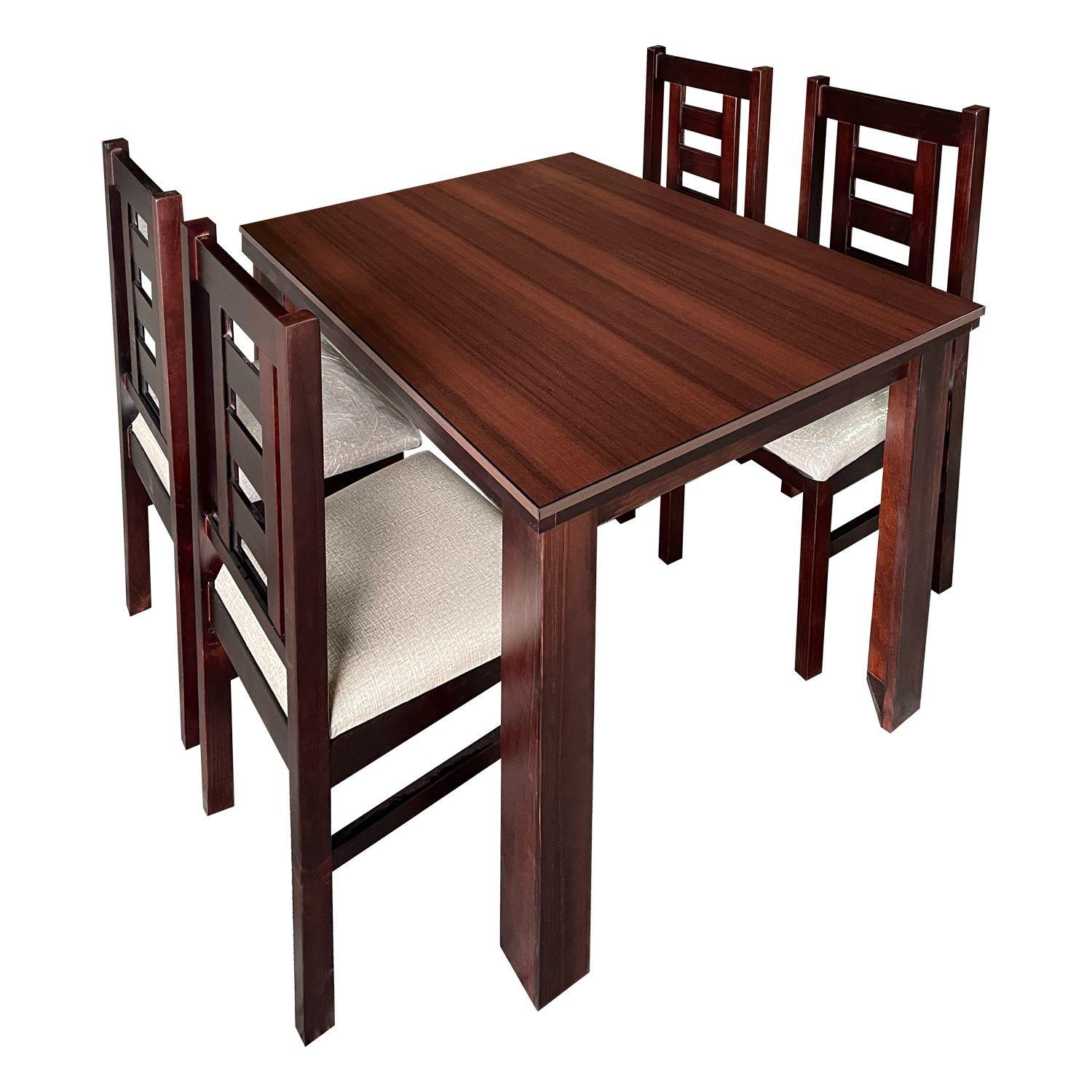 Juego de Comedor New Barcelona Chocolate 4 silla Mesa Rectangular -0