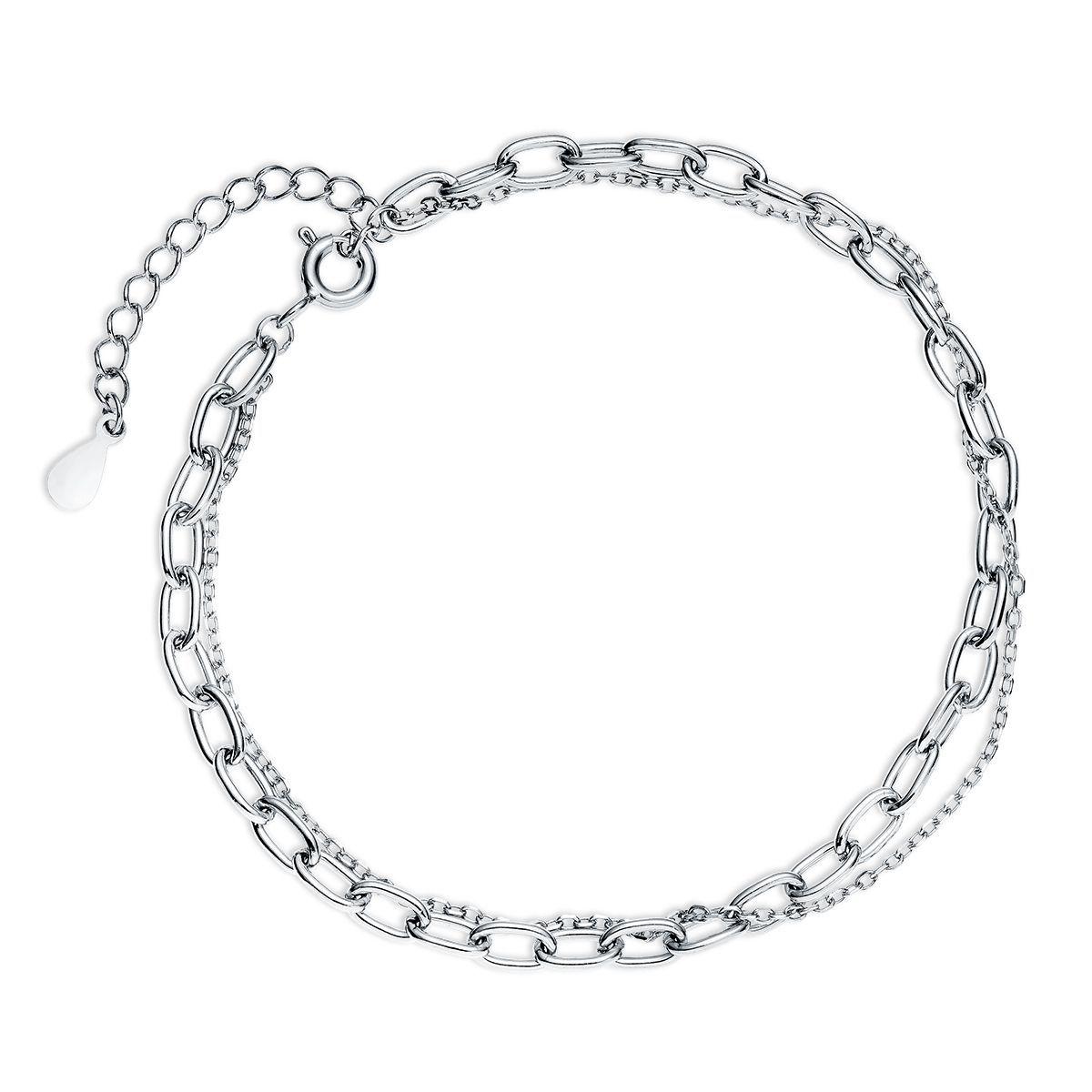 Pulsera Cadena Doble  - Plata 925-0