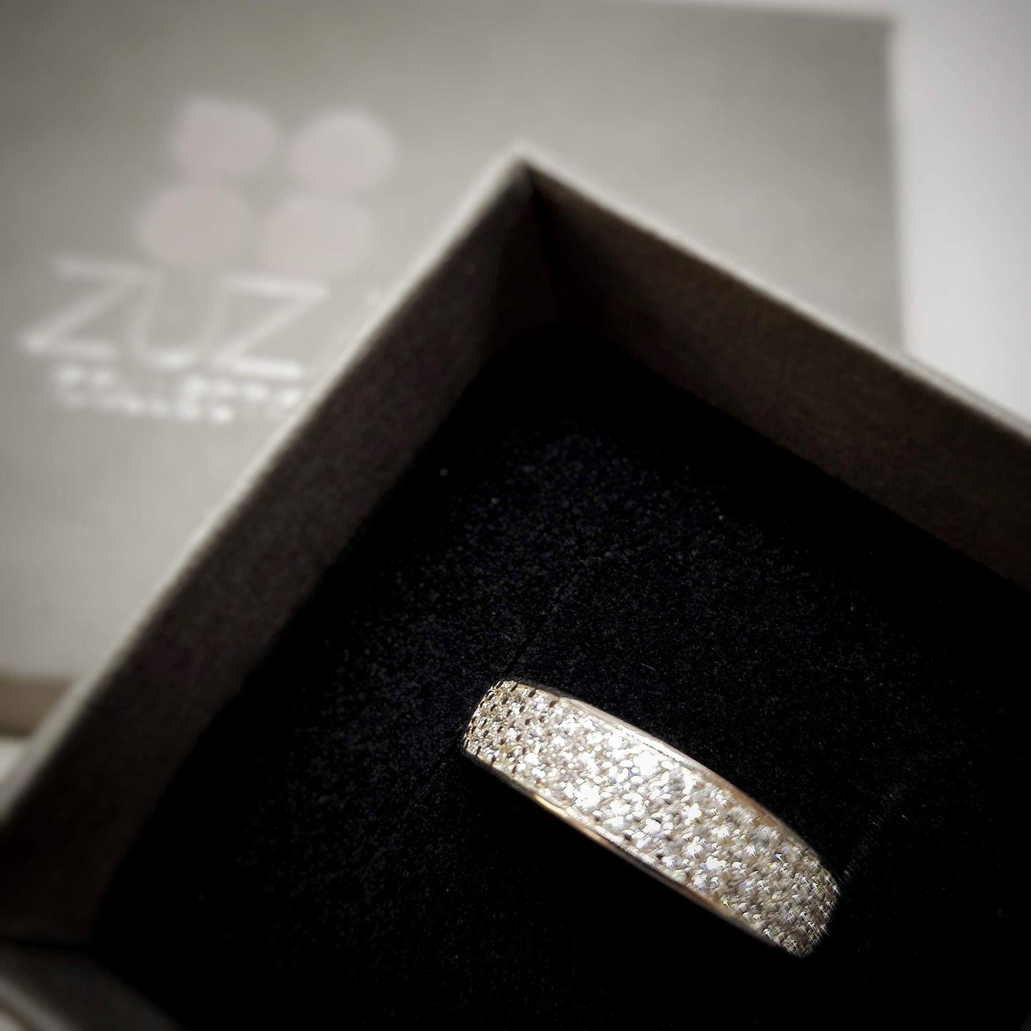 Anillo Cintillo Triple - Plata 925 Circonio - Talla 15-1
