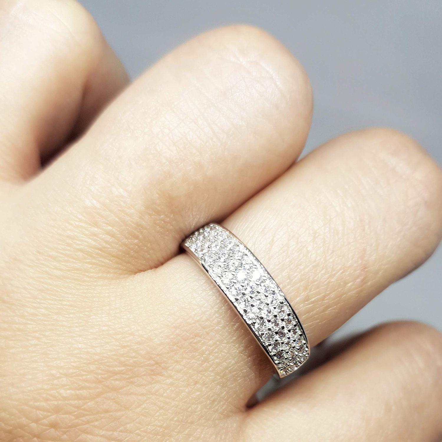 Anillo Cintillo Triple - Plata 925 Circonio - Talla 15-2