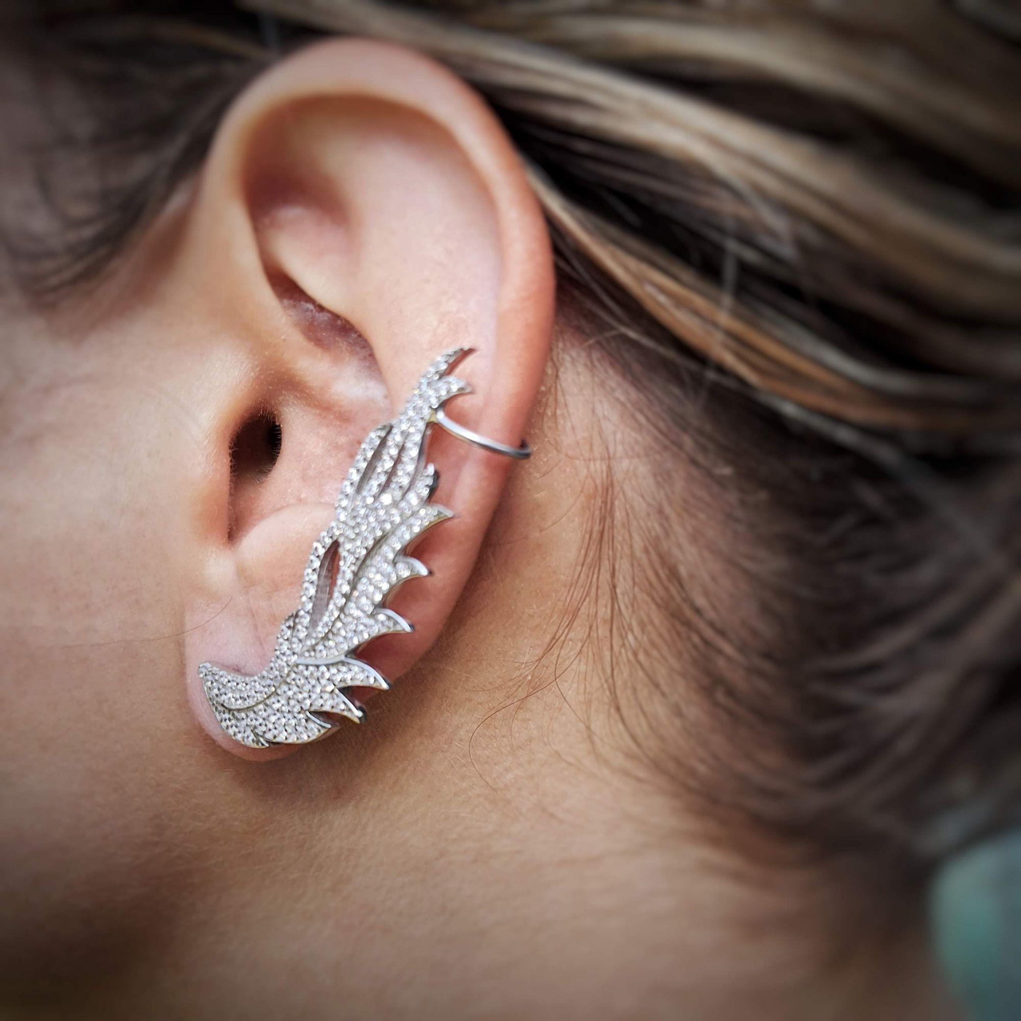 Aros Fuego Grande  - Plata 925 con Circones-2