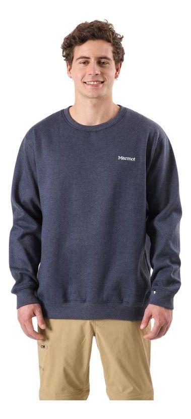Polerón Marmot Hombre Chest Logo Crew MA8719 Gris-0