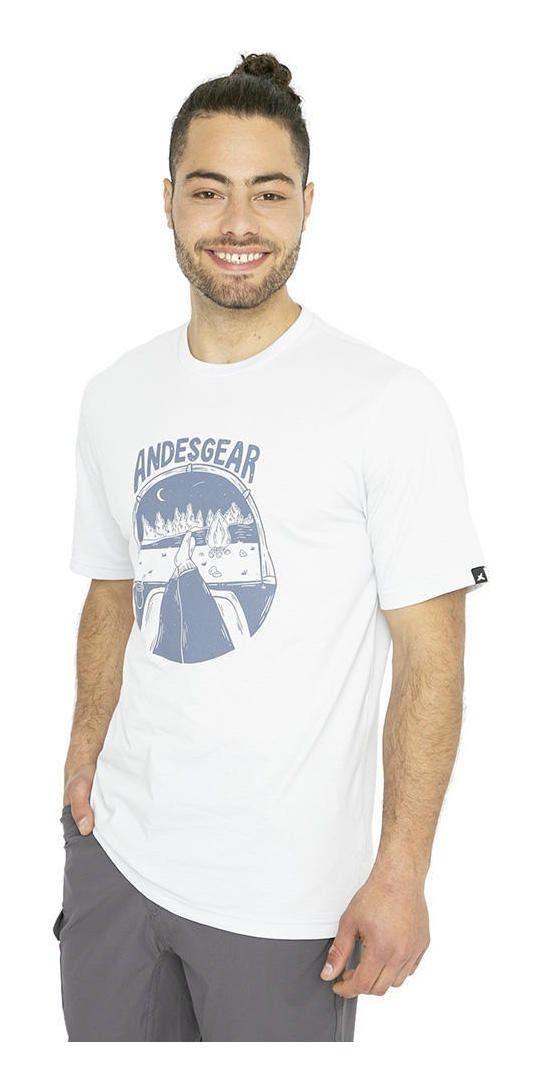 Polera Andesgear Hombre Print Mini Logo Blanco-1
