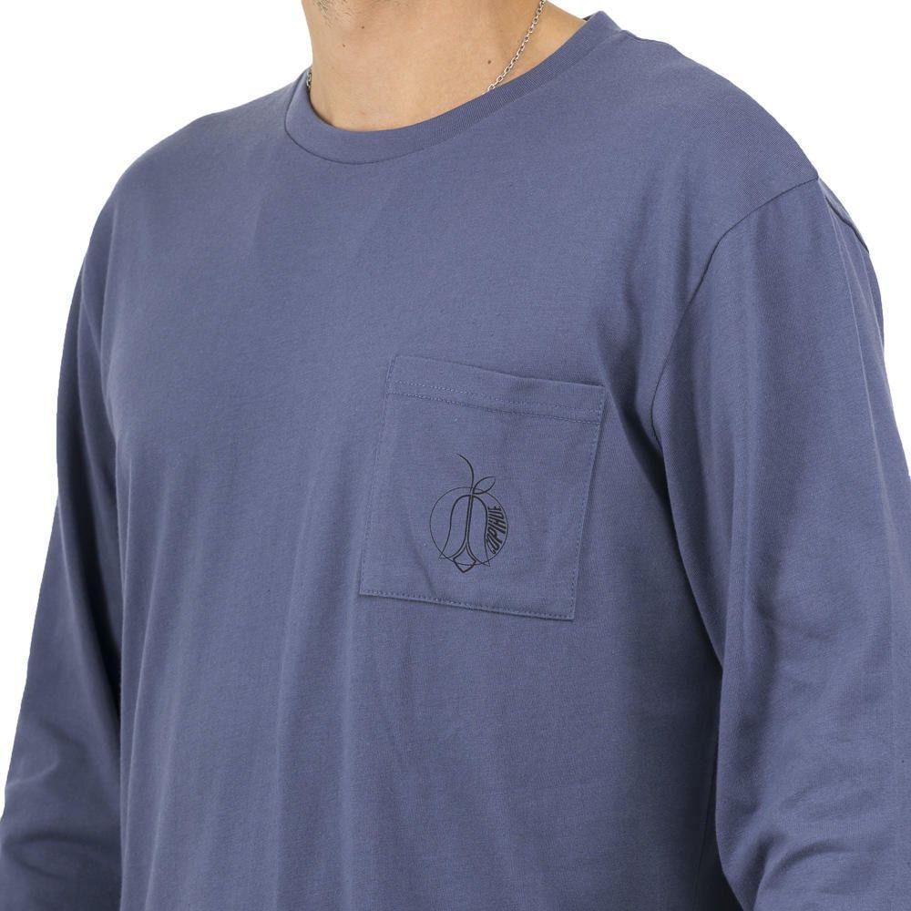 Polera Kivül Hombre Copihue Manga Larga Azul Azul-3