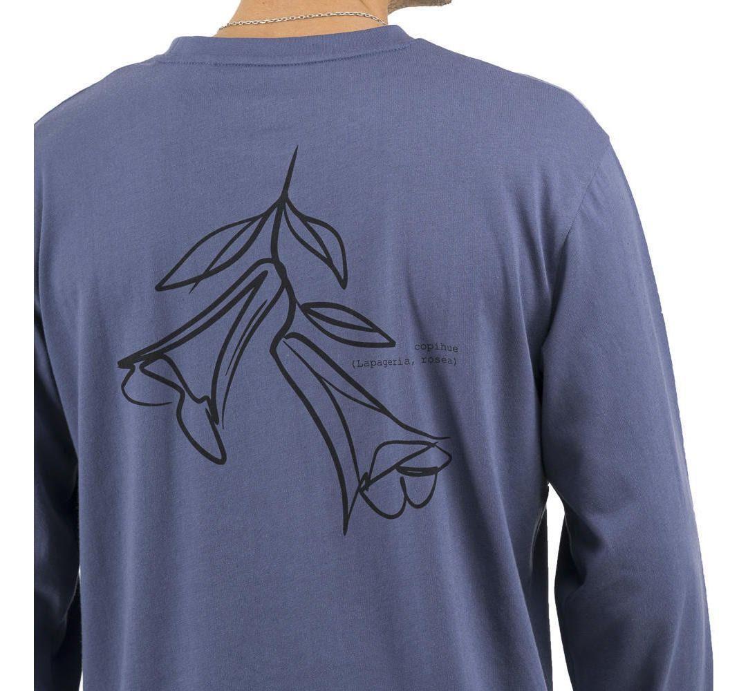 Polera Kivül Hombre Copihue Manga Larga Azul Azul-4