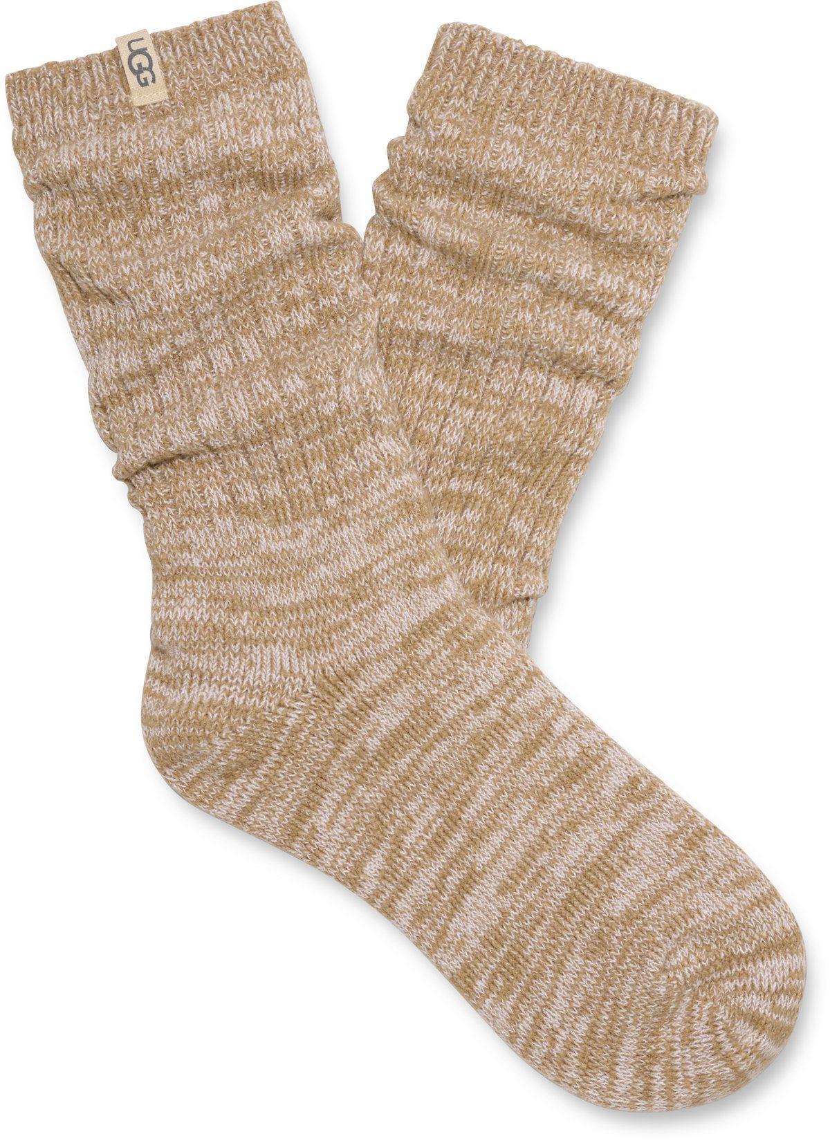 Calcetines Mujer Rib Knit Slouchy Crew Sock Beige Ugg-0