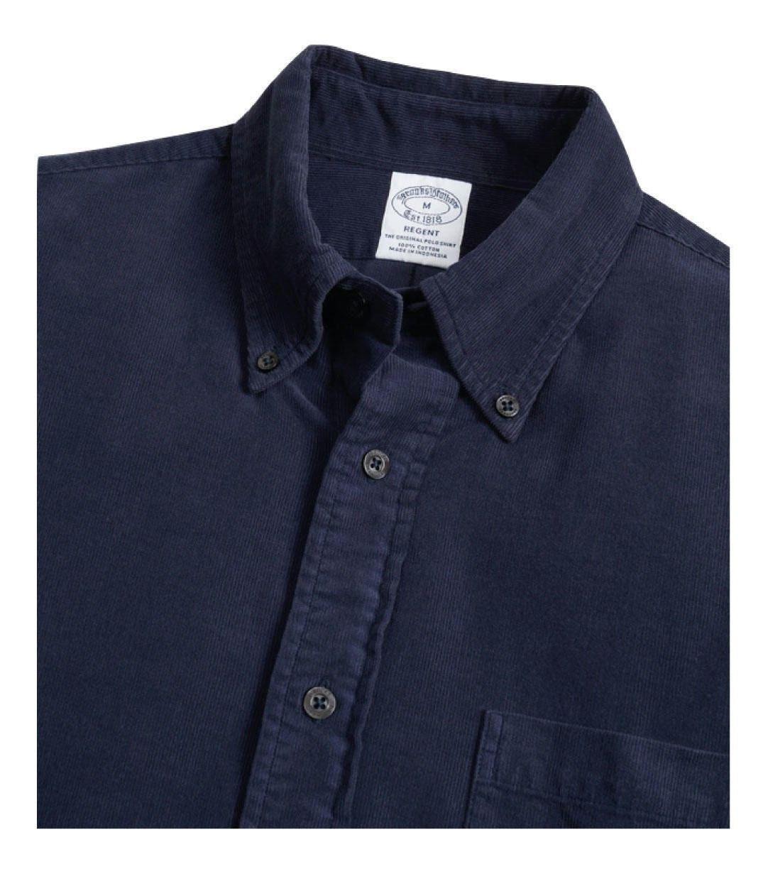 Camisas Brooks Brothers Hombre Regent Fit Corduroy Azul Azul-1