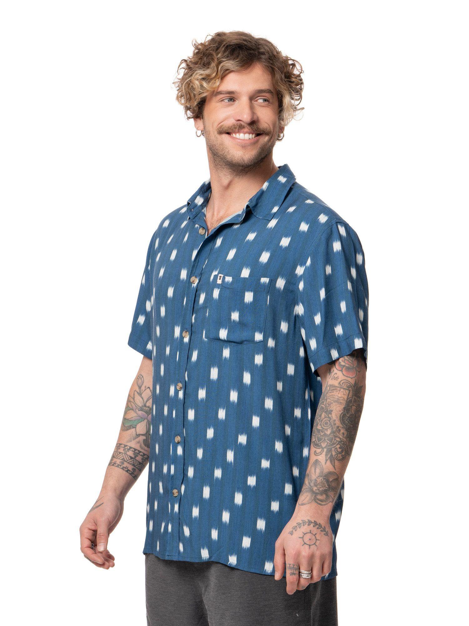 Camisa Stoked Hombre Hooks Azul-1