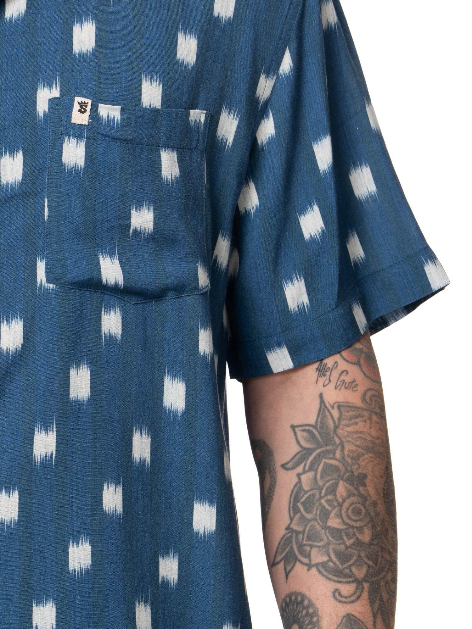 Camisa Stoked Hombre Hooks Azul-3