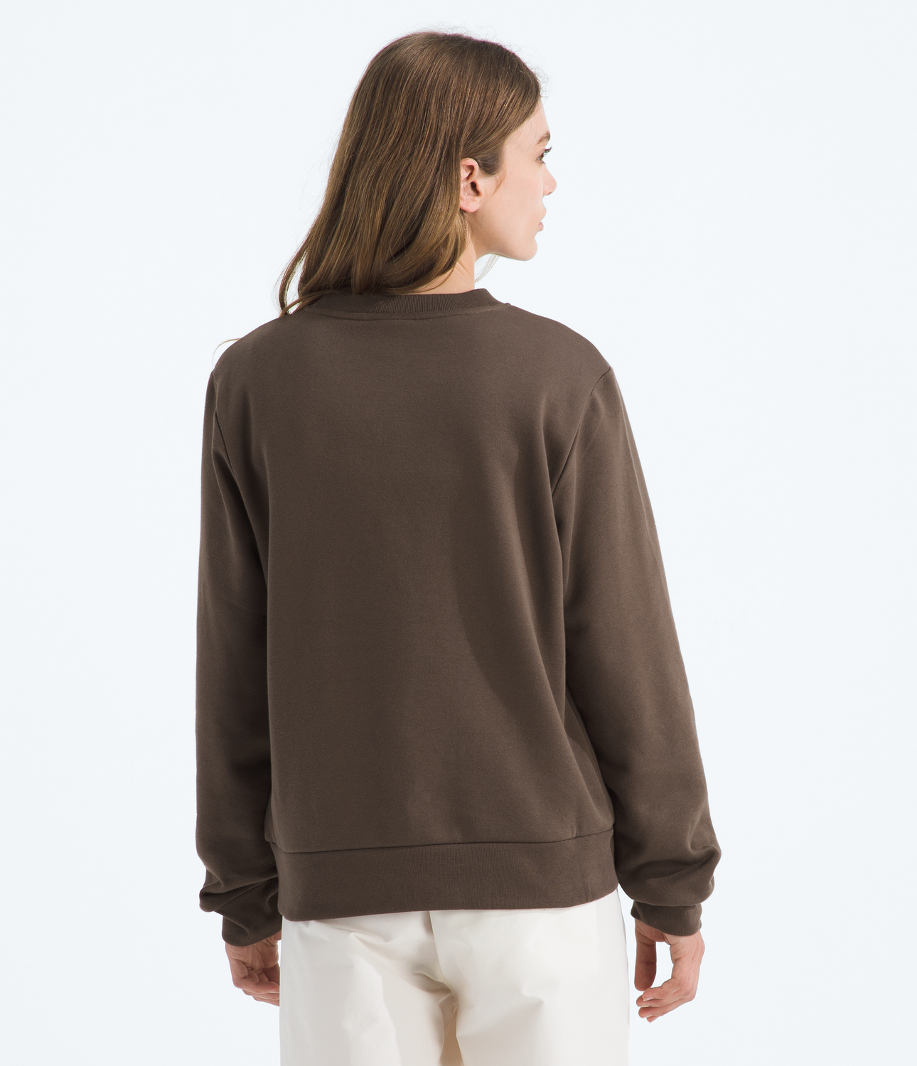 Poleron Evo Simple Dome Crew Mujer Café-1