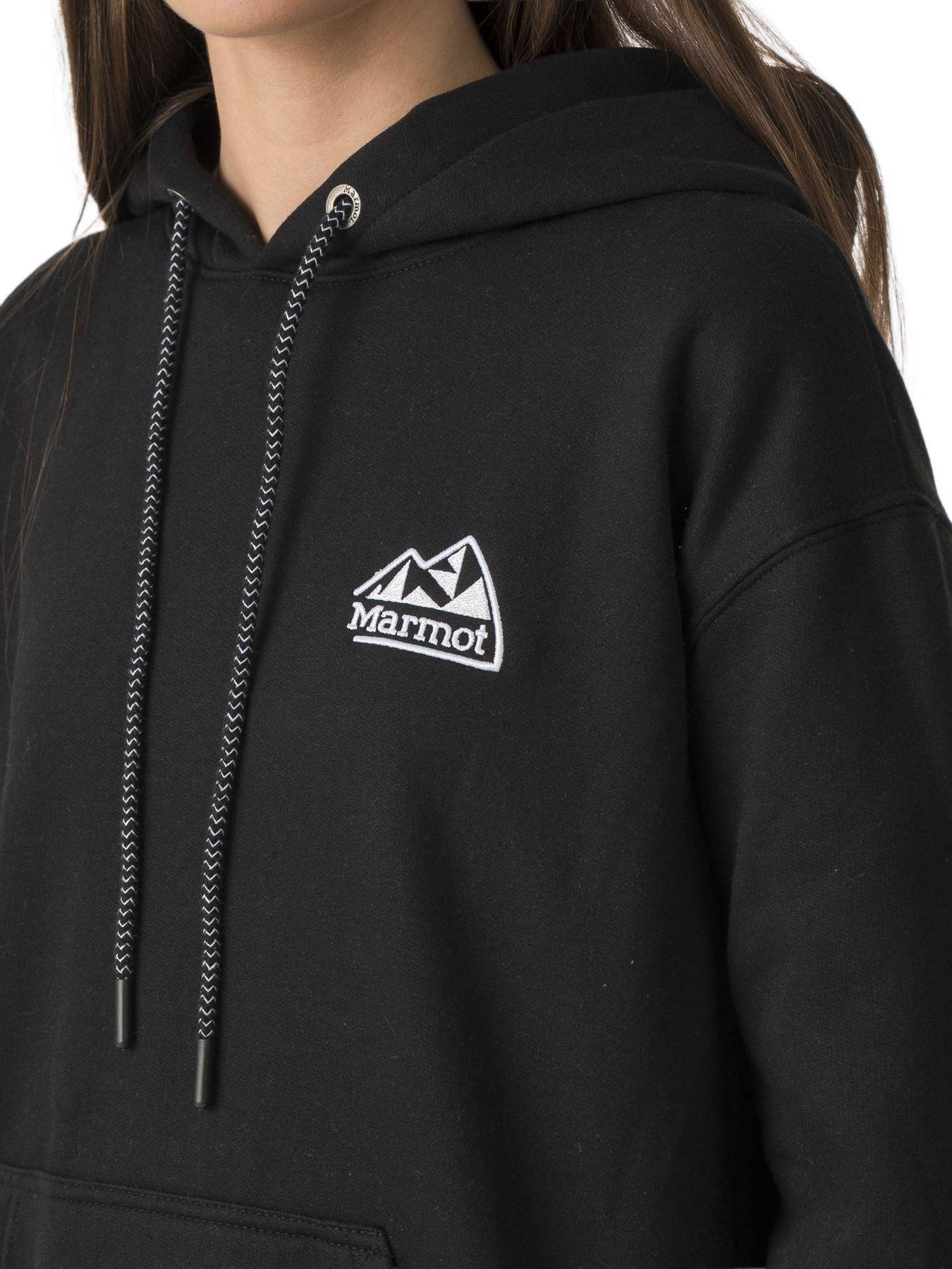 Polerón Marmot Mujer Chest Retro Logo Hoody Negro-3