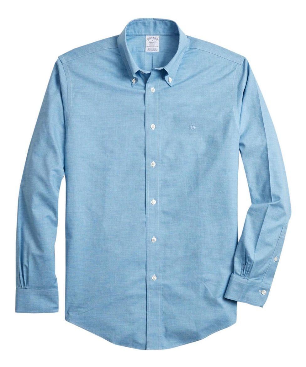 Camisa Brooks Brothers Hombre Non-iron Regent Fit- BB35 Celeste-0