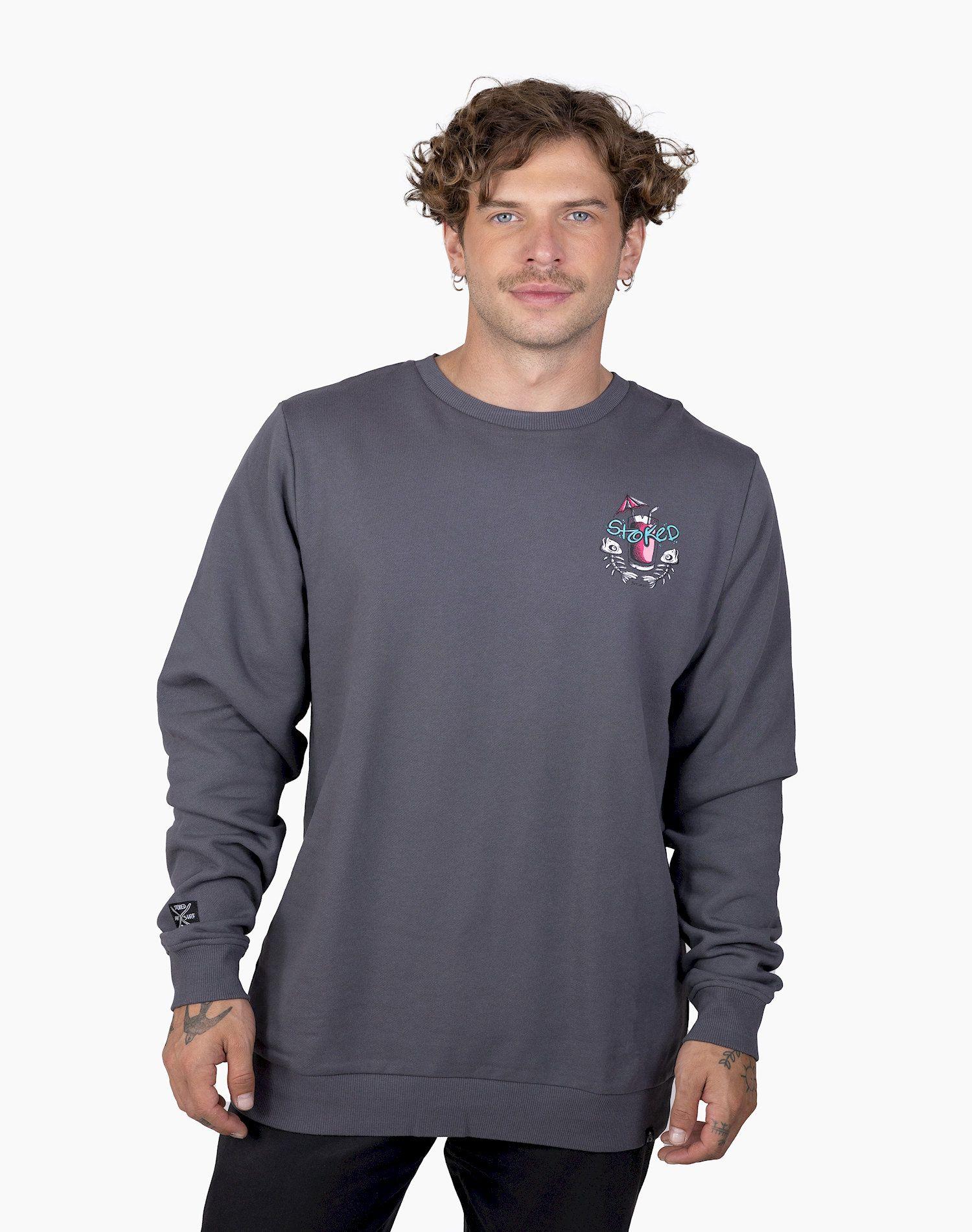 Poleron Stoked Hombre Shark Gris-0