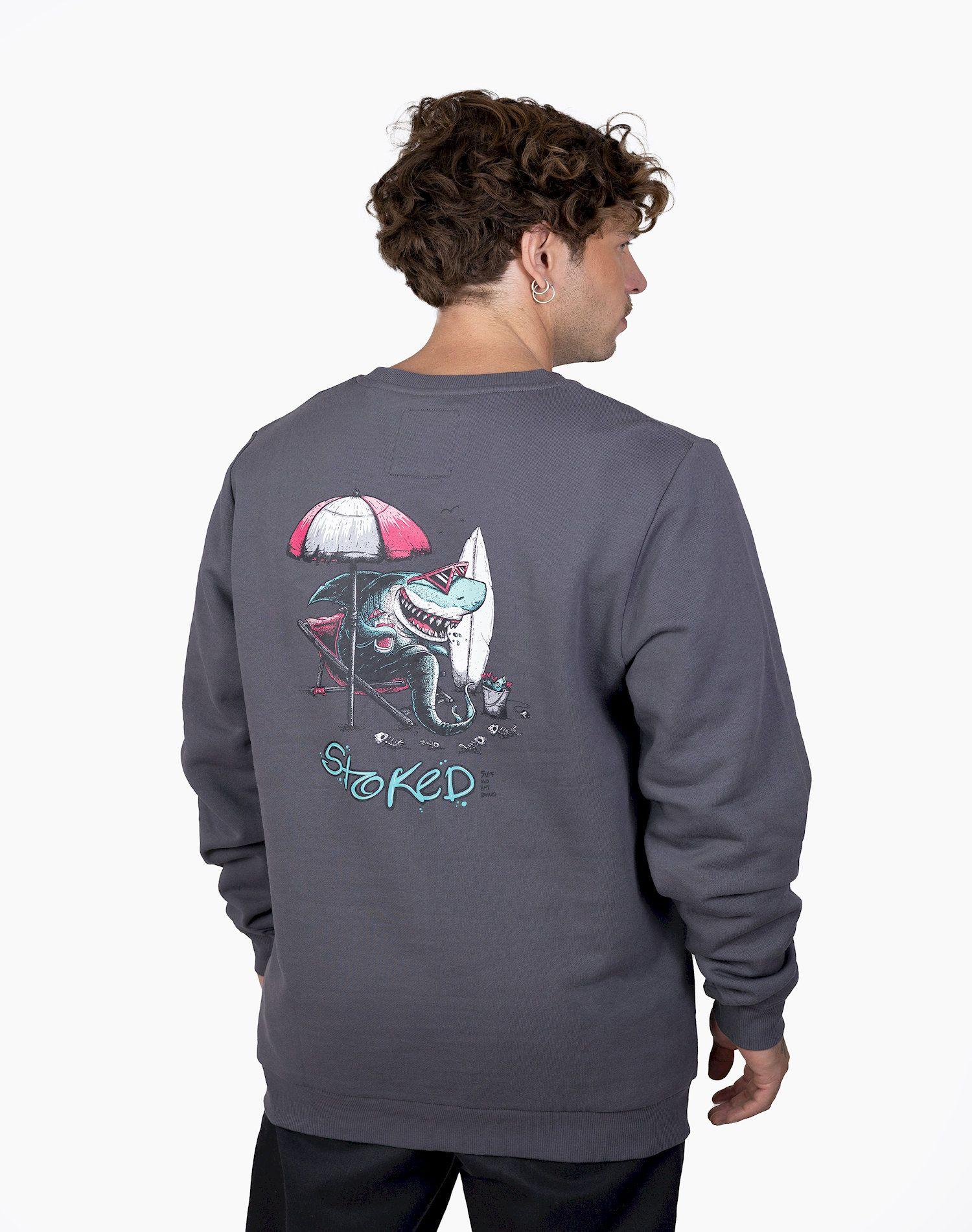 Poleron Stoked Hombre Shark Gris-2