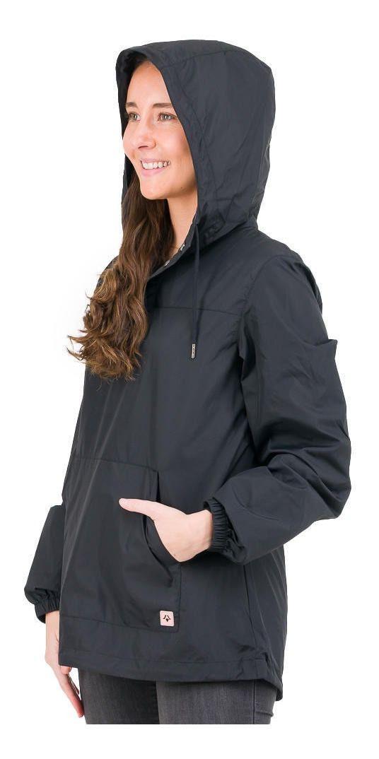 Chaqueta Kivül Mujer Cortaviento Mila Reciclada Negro-1