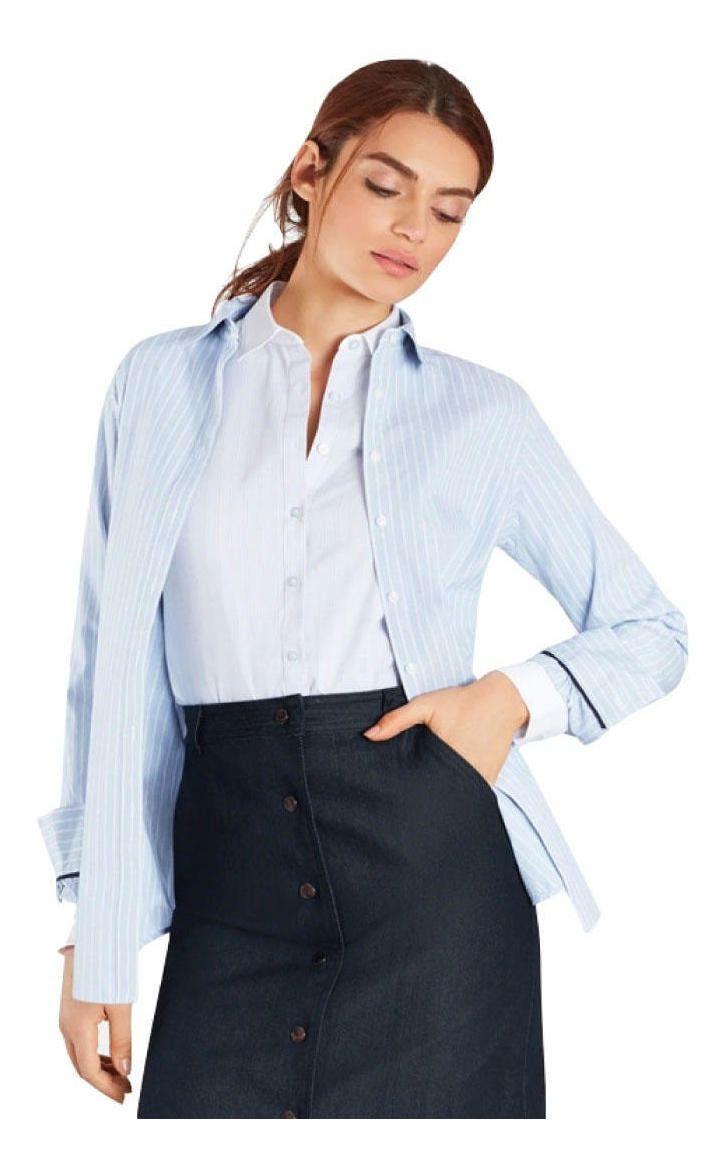 Blusa Brooks Brothers Mujer Classic-fit Supima® Cotton Azul Azul-0