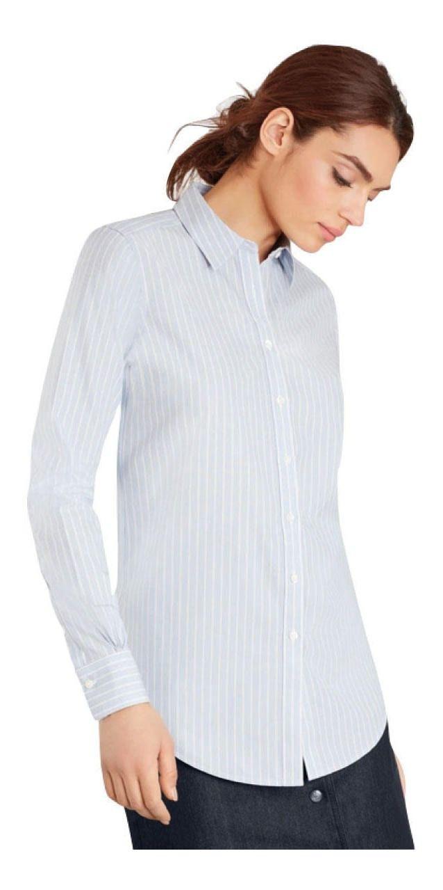 Blusa Brooks Brothers Mujer Classic-fit Supima® Cotton Azul Azul-2