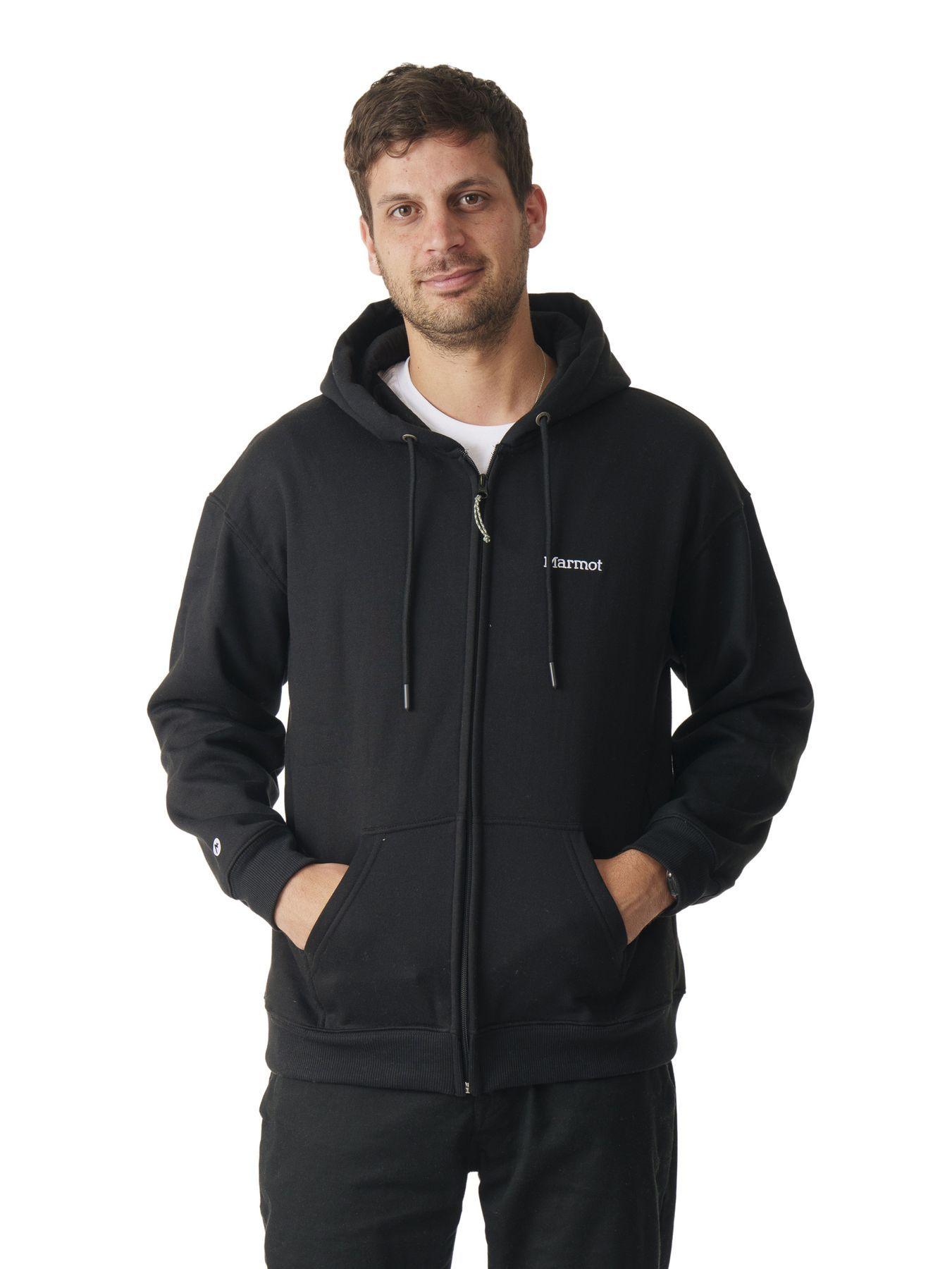 Polerón Marmot Hombre Chest Logo Fullzip Negro V25-0