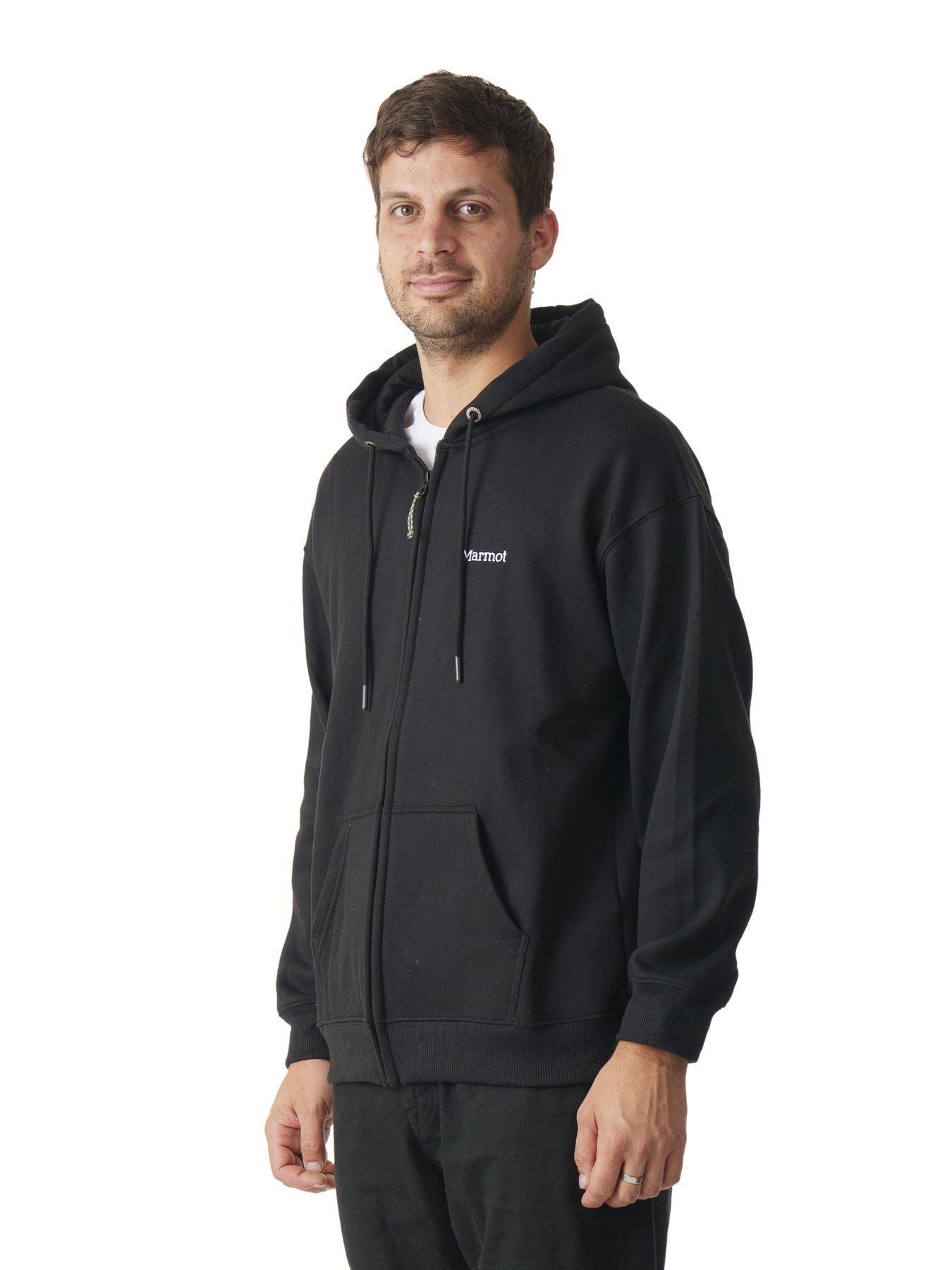 Polerón Marmot Hombre Chest Logo Fullzip Negro V25-1