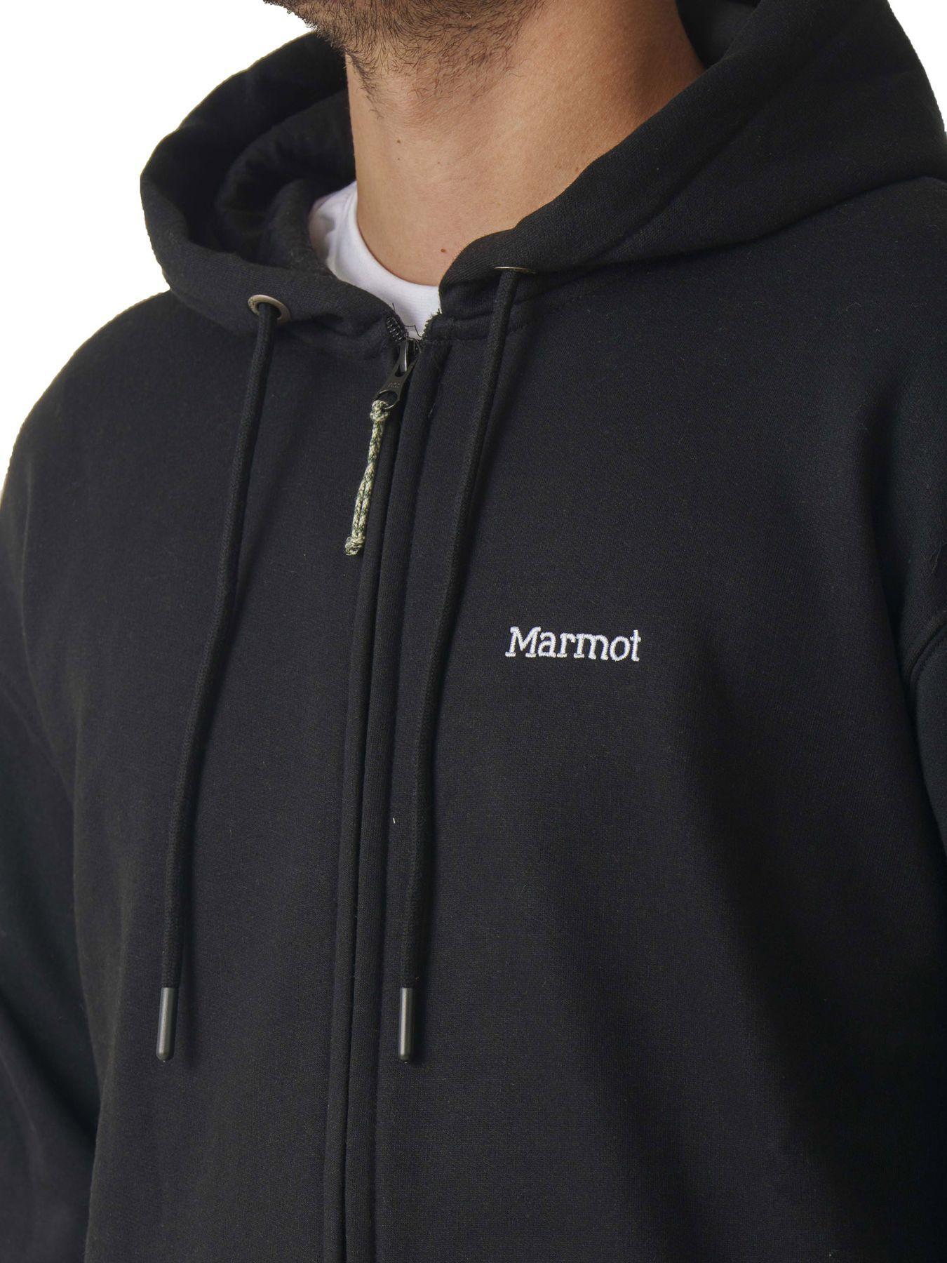 Polerón Marmot Hombre Chest Logo Fullzip Negro V25-3